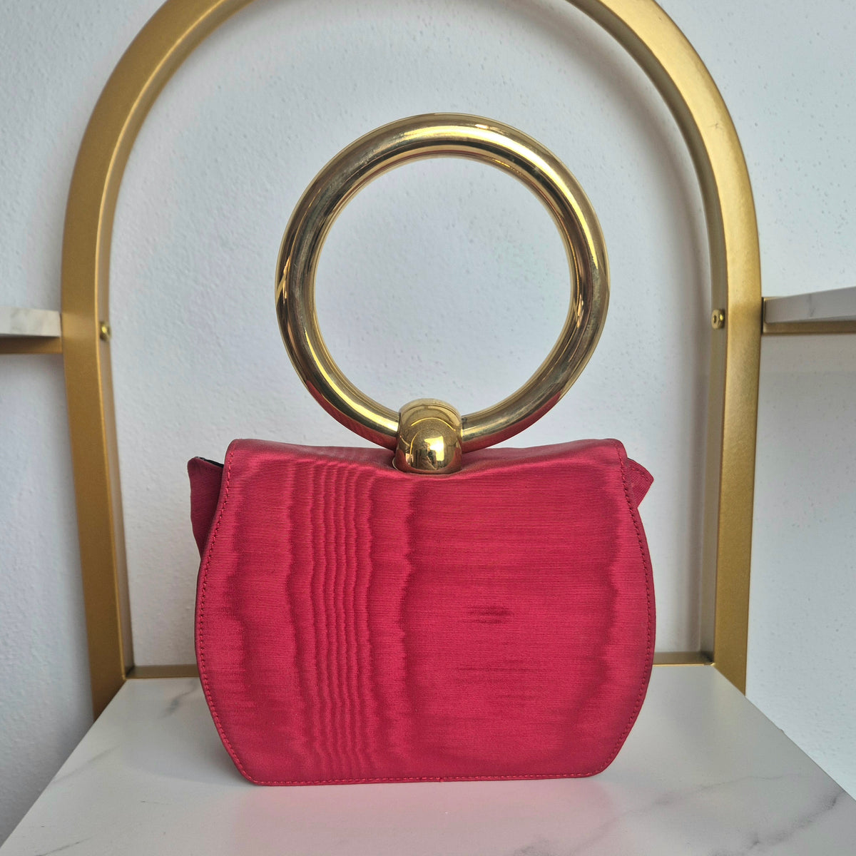 Moschino | Micro bag seta rossa devoré