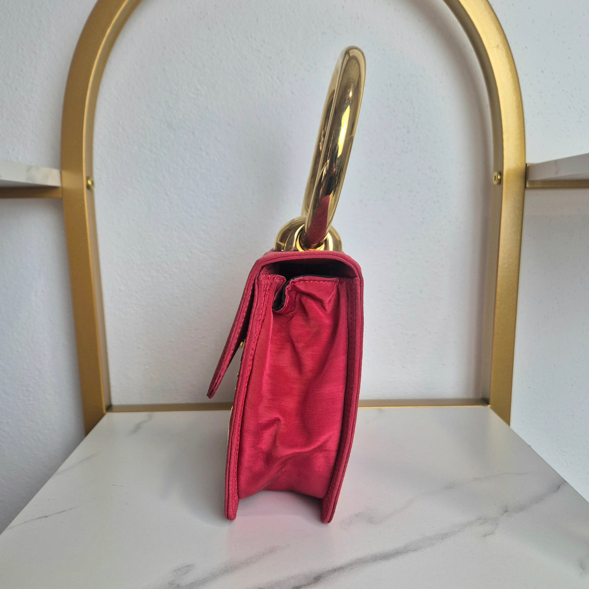 Moschino | Micro bag seta rossa devoré