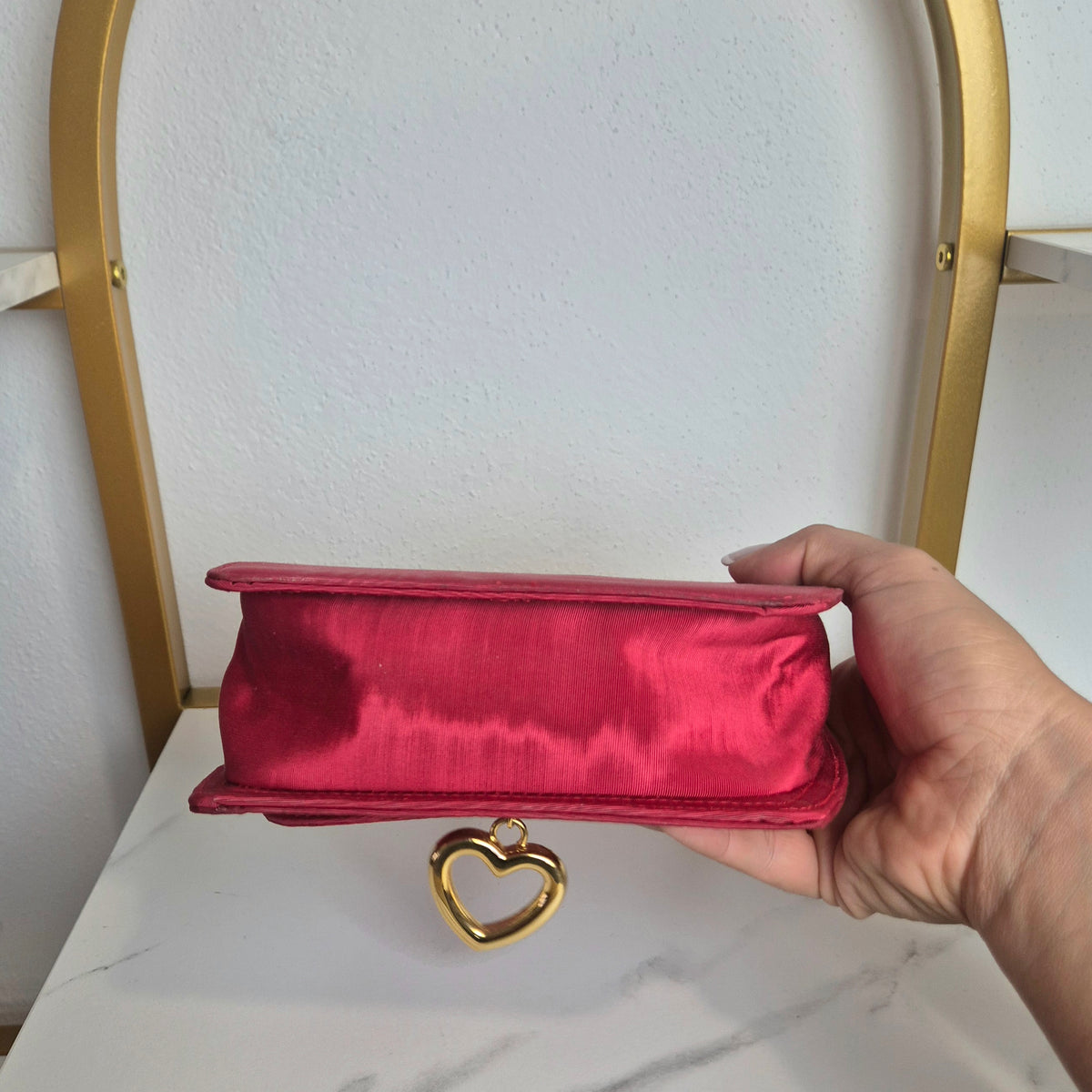 Moschino | Micro bag seta rossa devoré