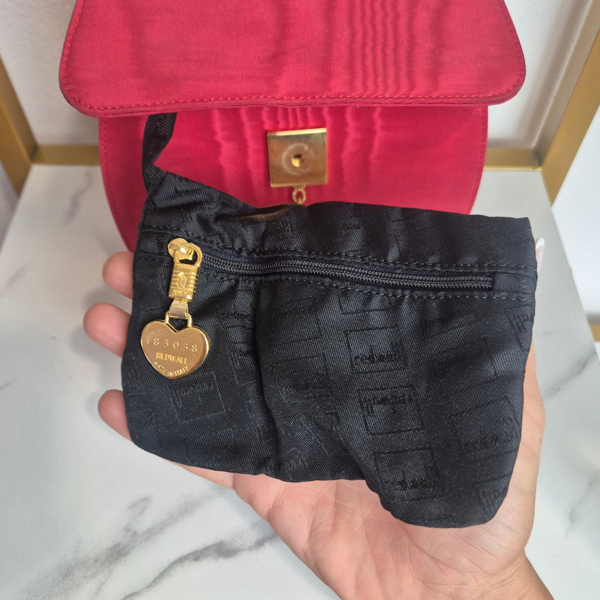 Moschino | Micro bag seta rossa devoré