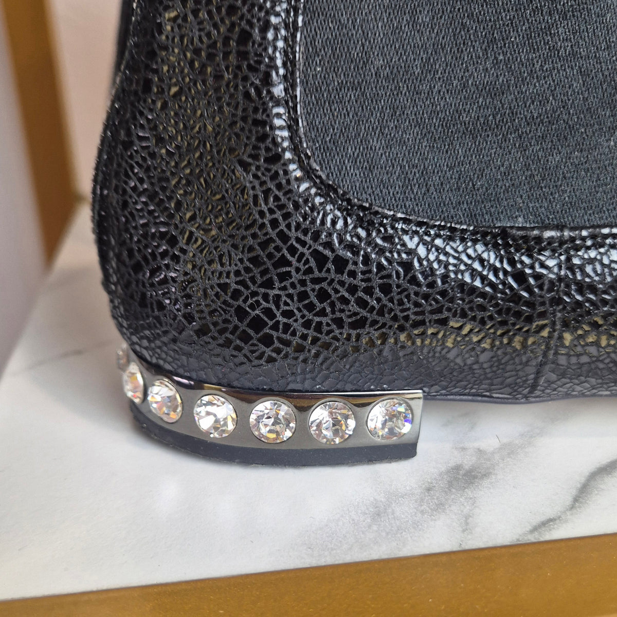 Miu Miu | Chelsea Boots pelle nera cracklè
