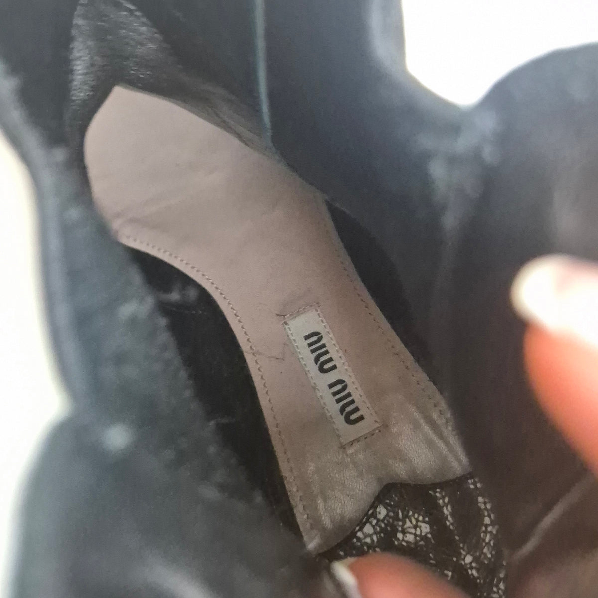 Miu Miu | Chelsea Boots pelle nera cracklè