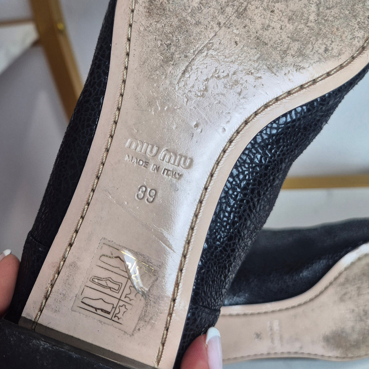 Miu Miu | Chelsea Boots pelle nera cracklè