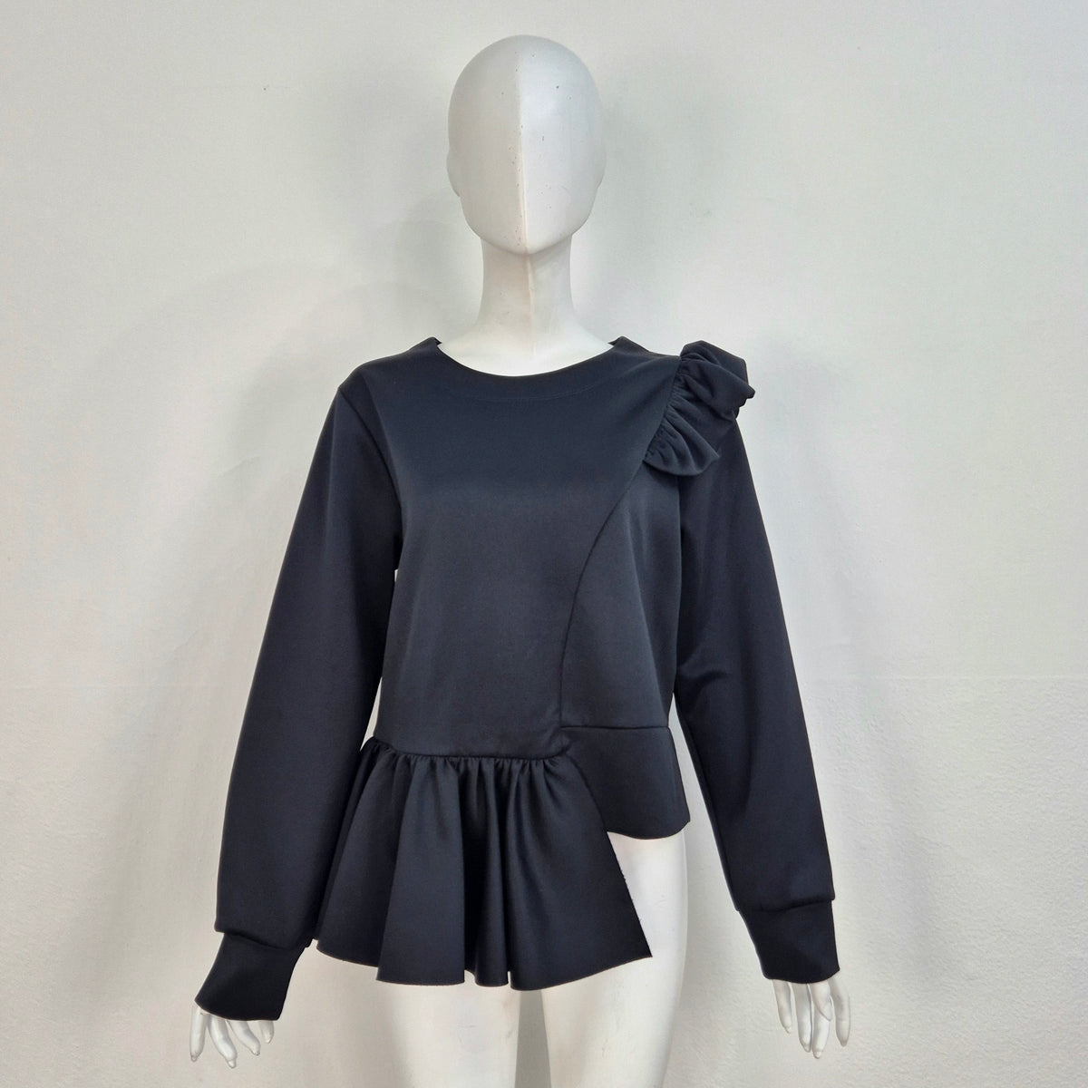 MM6 Maison Margiela | Felpa nera con volant