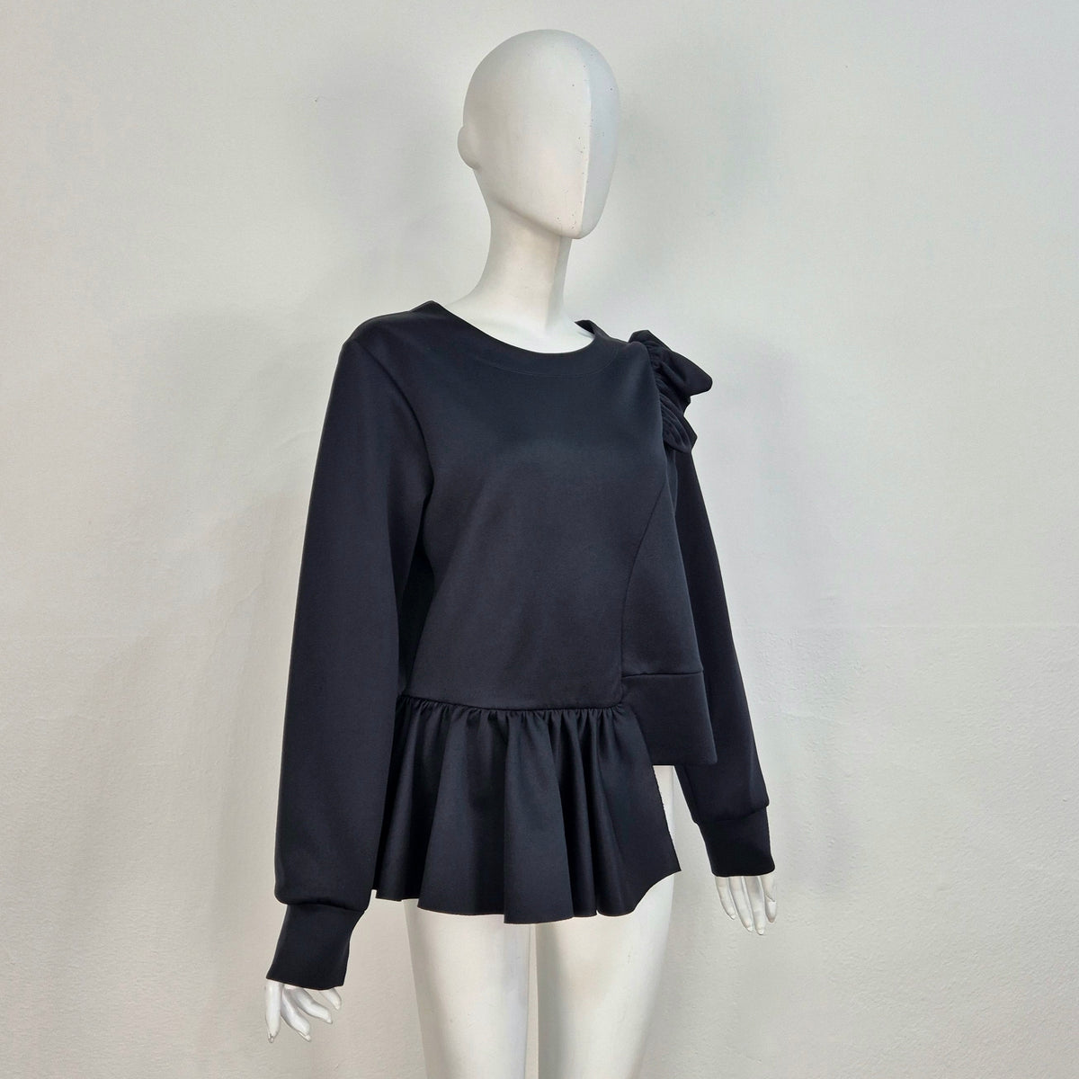 MM6 Maison Margiela | Felpa nera con volant