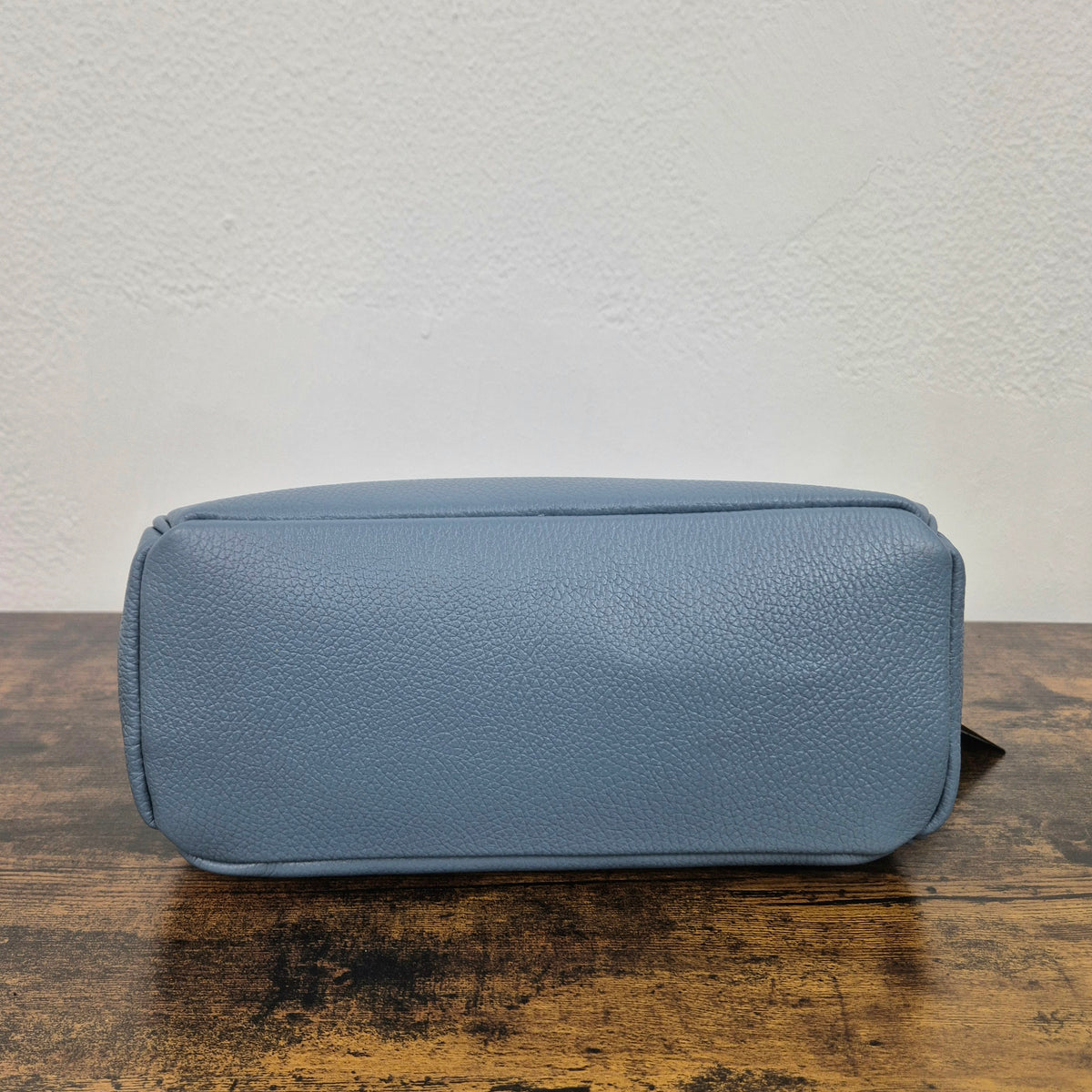 Borsa in vera pelle azzurro polvere
