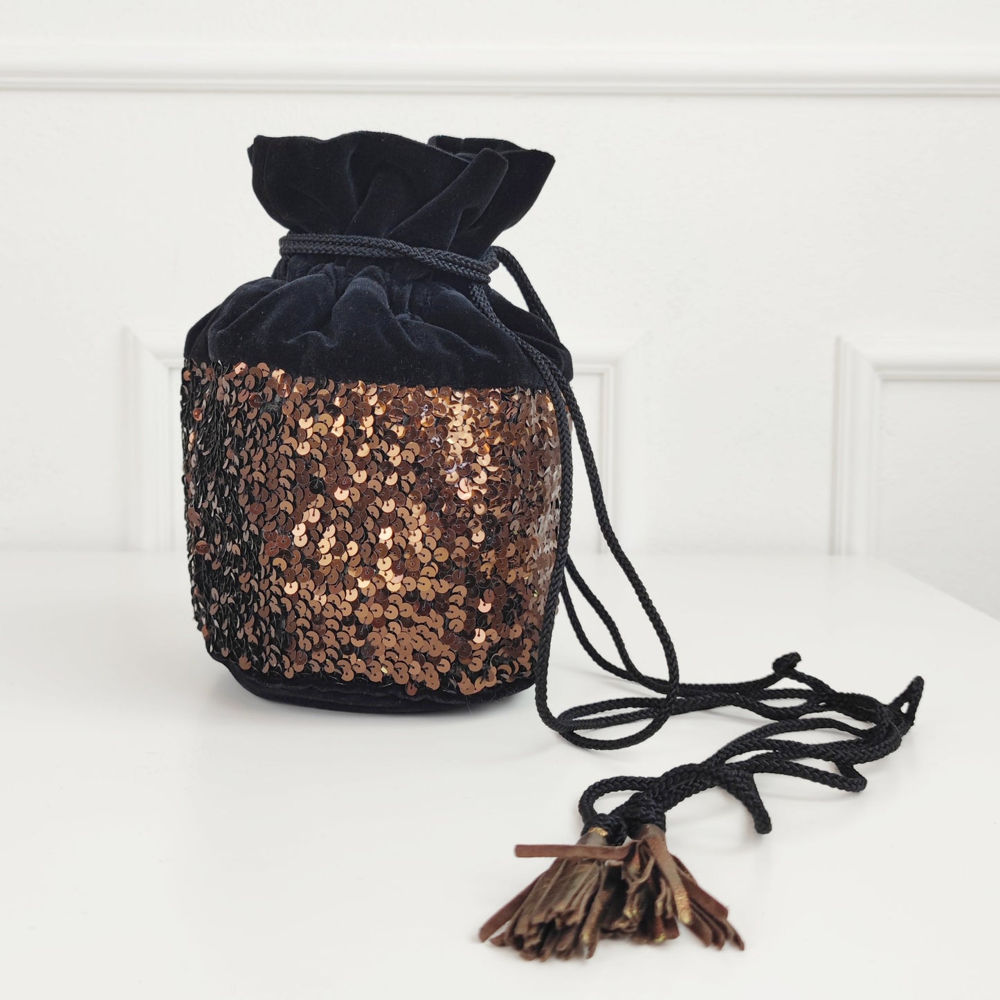 Yves Saint Laurent | Borsa vintage velluto e paillettes