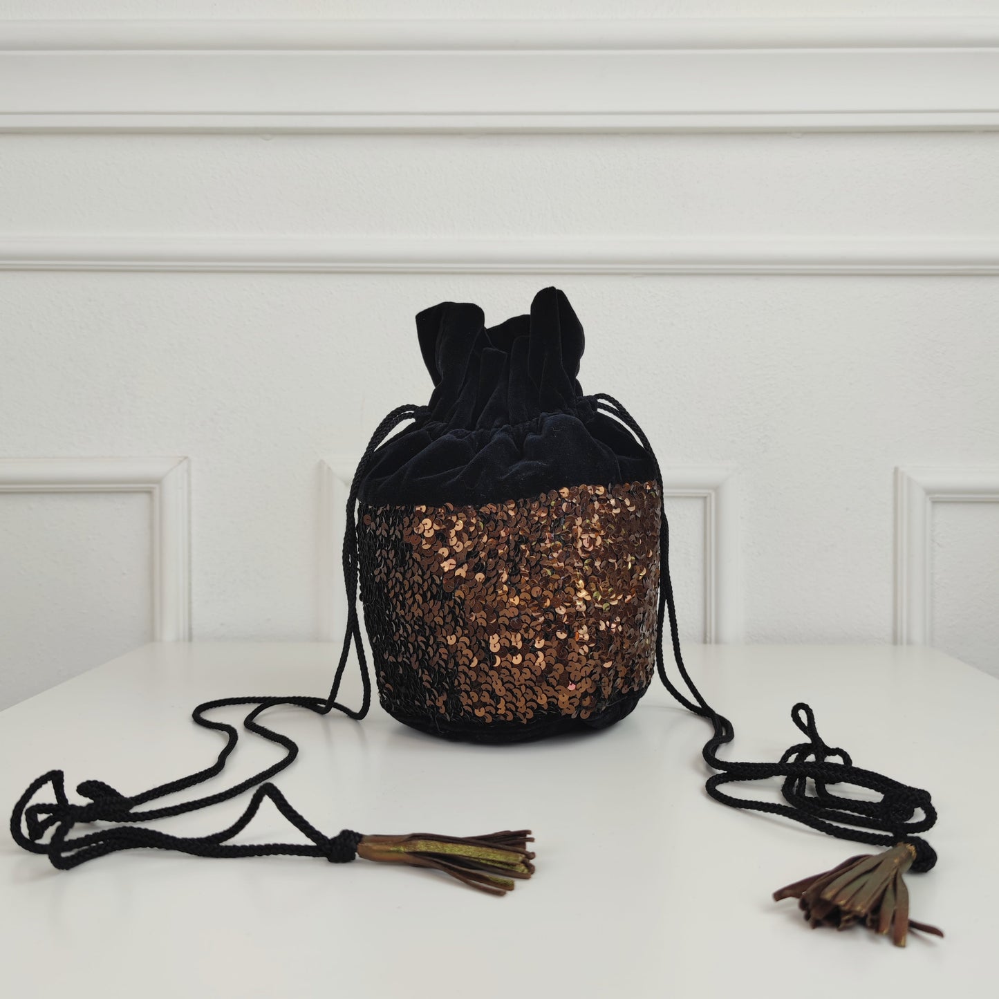 Yves Saint Laurent | Borsa vintage velluto e paillettes