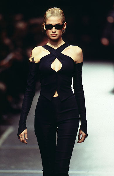 Romeo Gigli | Guanti in lino bordeaux 1996