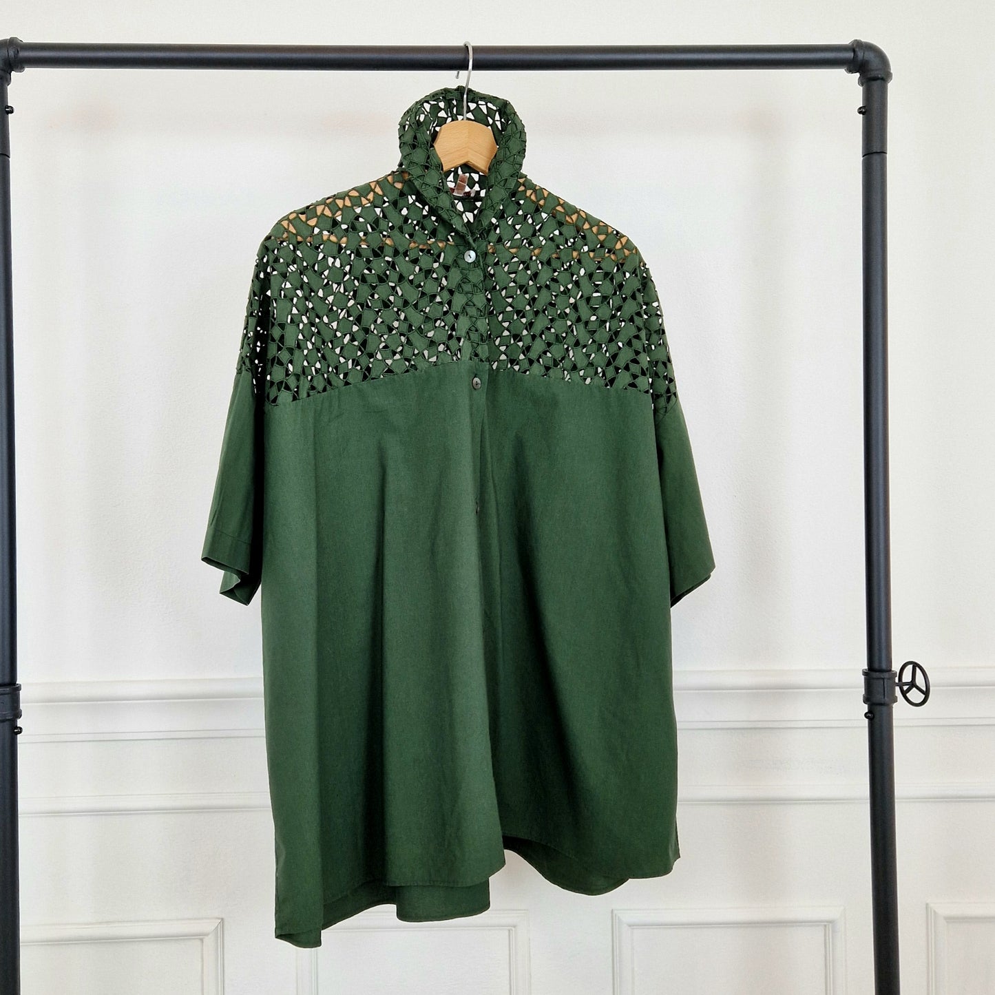 Camicia Romeo Gigli verde oversize