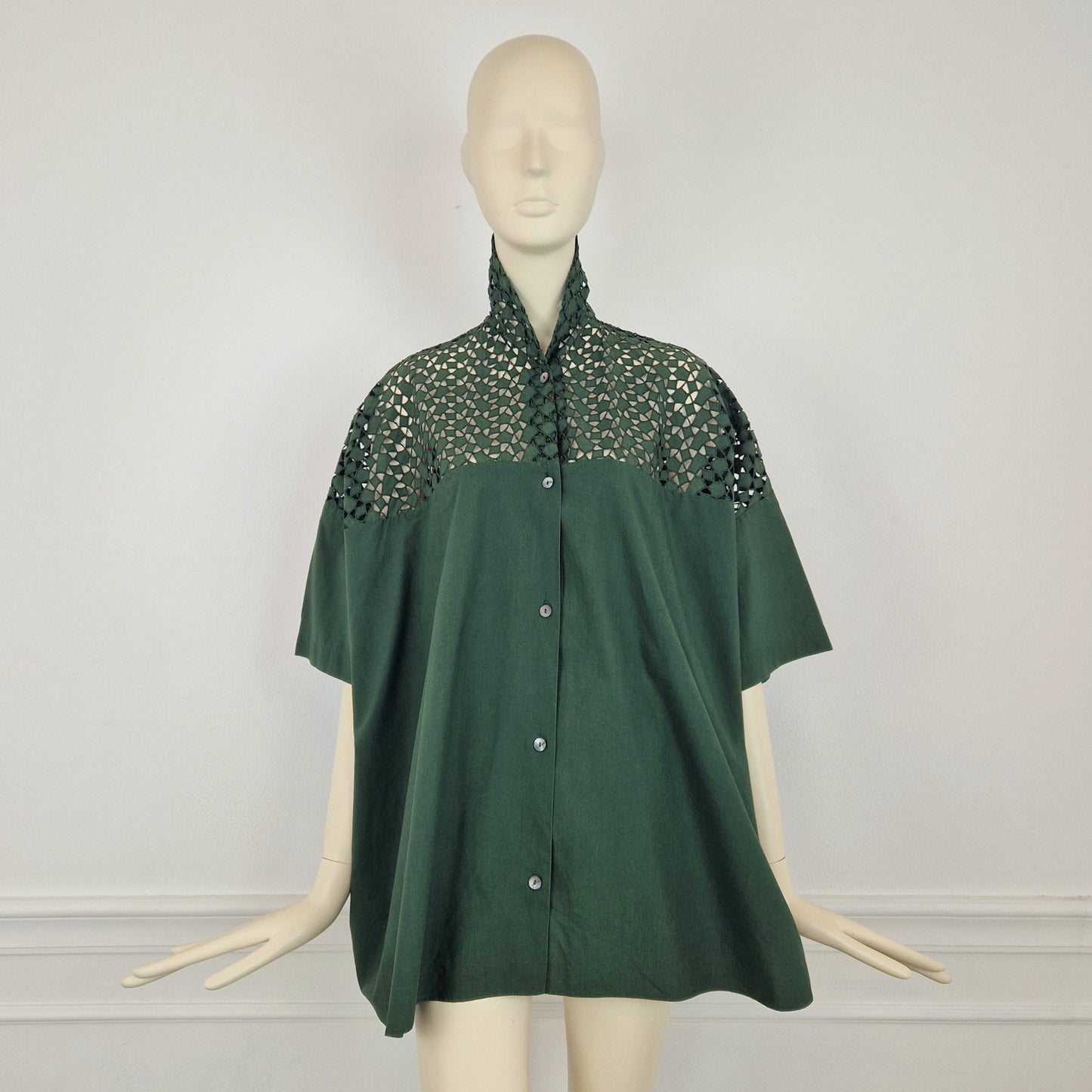 Camicia Romeo Gigli verde oversize