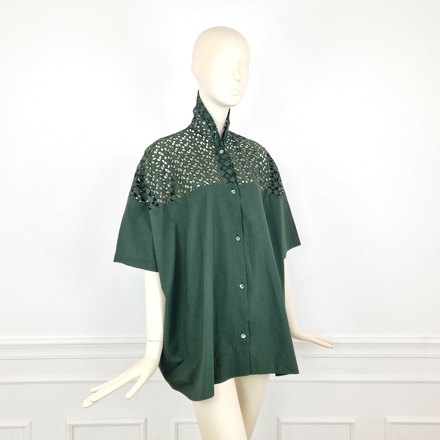 Camicia Romeo Gigli verde oversize