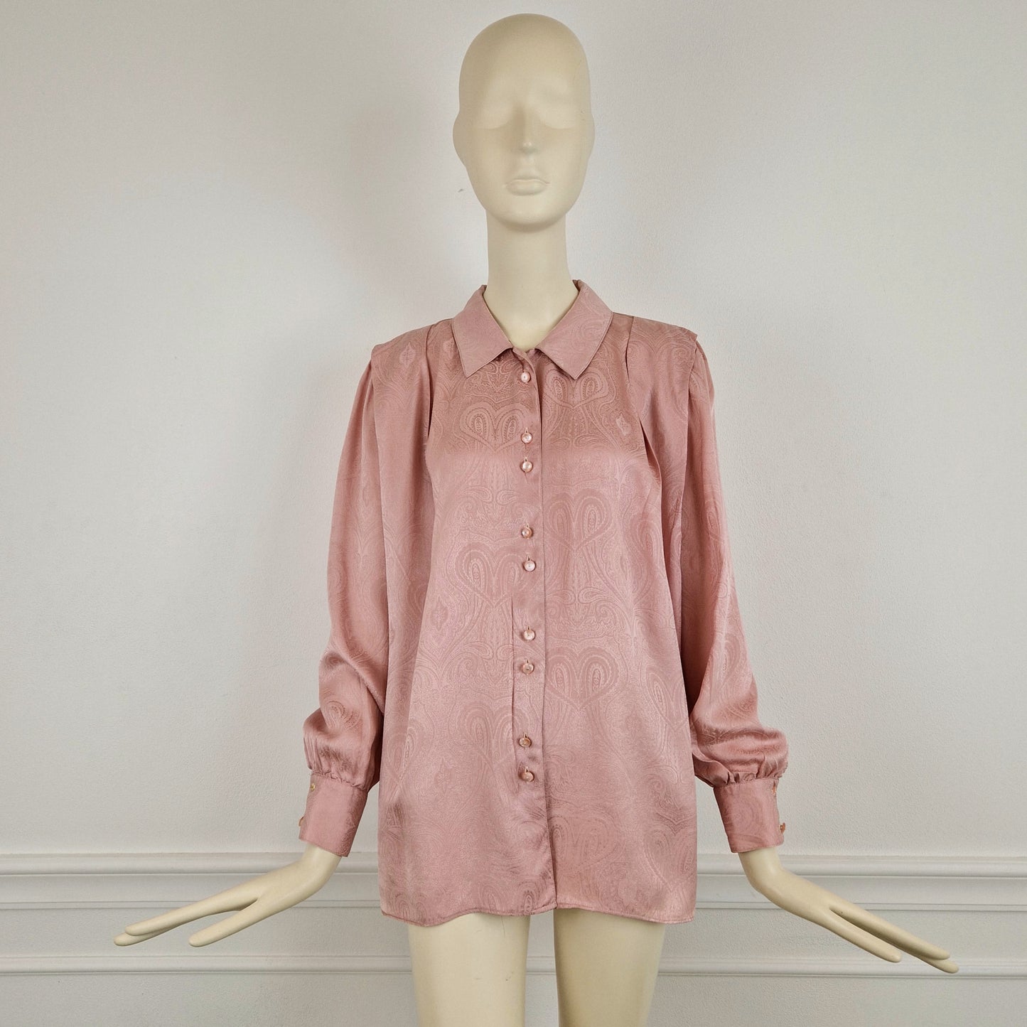 Camicia pura seta rosa antico