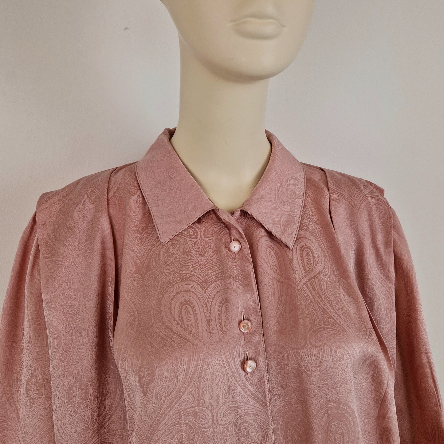 Camicia pura seta rosa antico