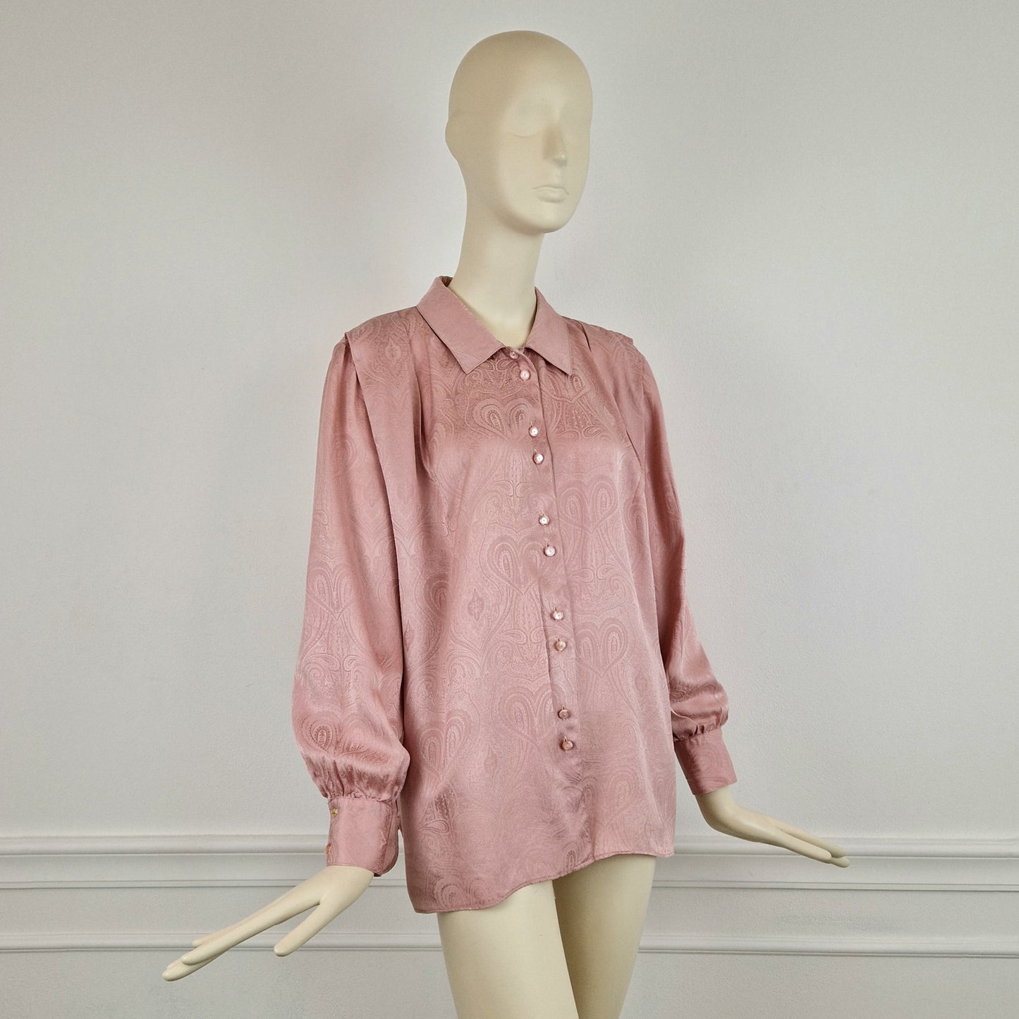 Camicia pura seta rosa antico