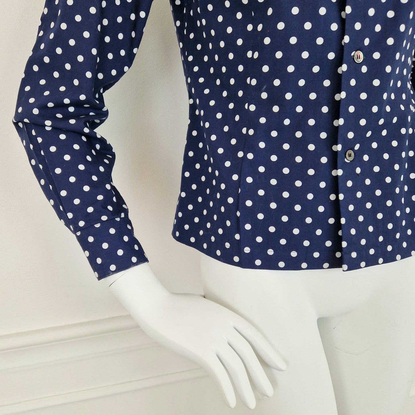 Camicia Comme Des Garçons blu pois bianchi