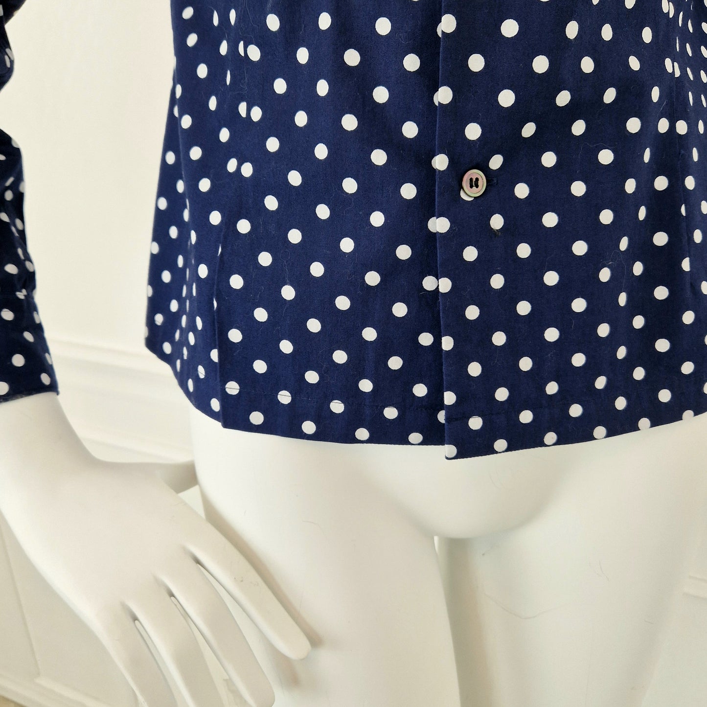 Camicia Comme Des Garçons blu pois bianchi