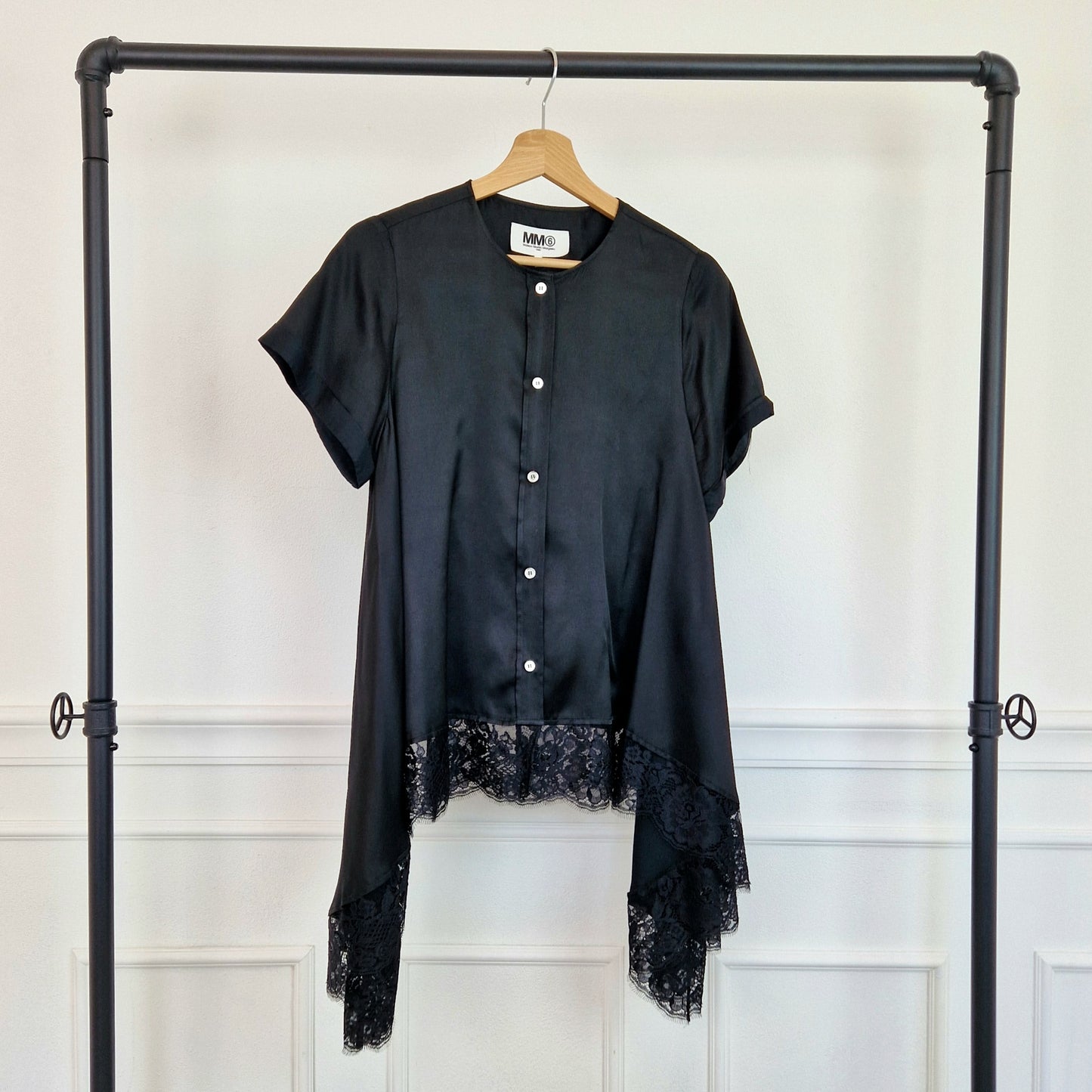 Camicia MM6 Maison Margiela pizzo nero