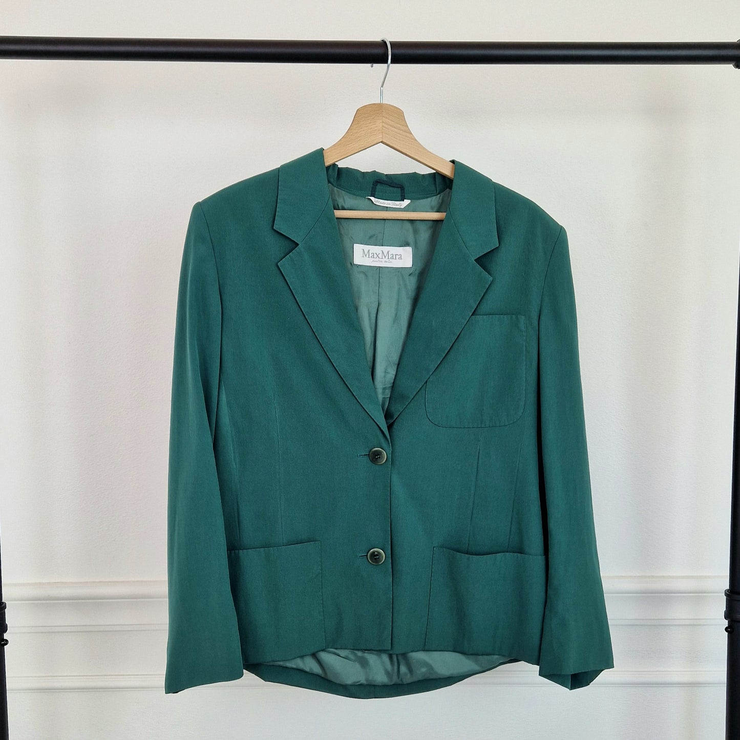 Giacca Max Mara verde pura seta