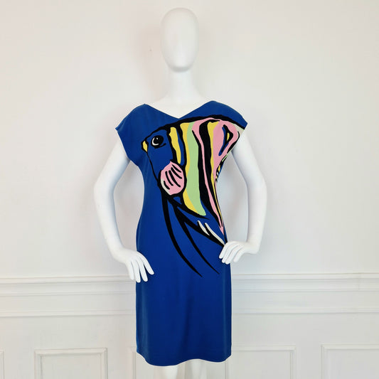 Abito Moschino Boutique blu pesce