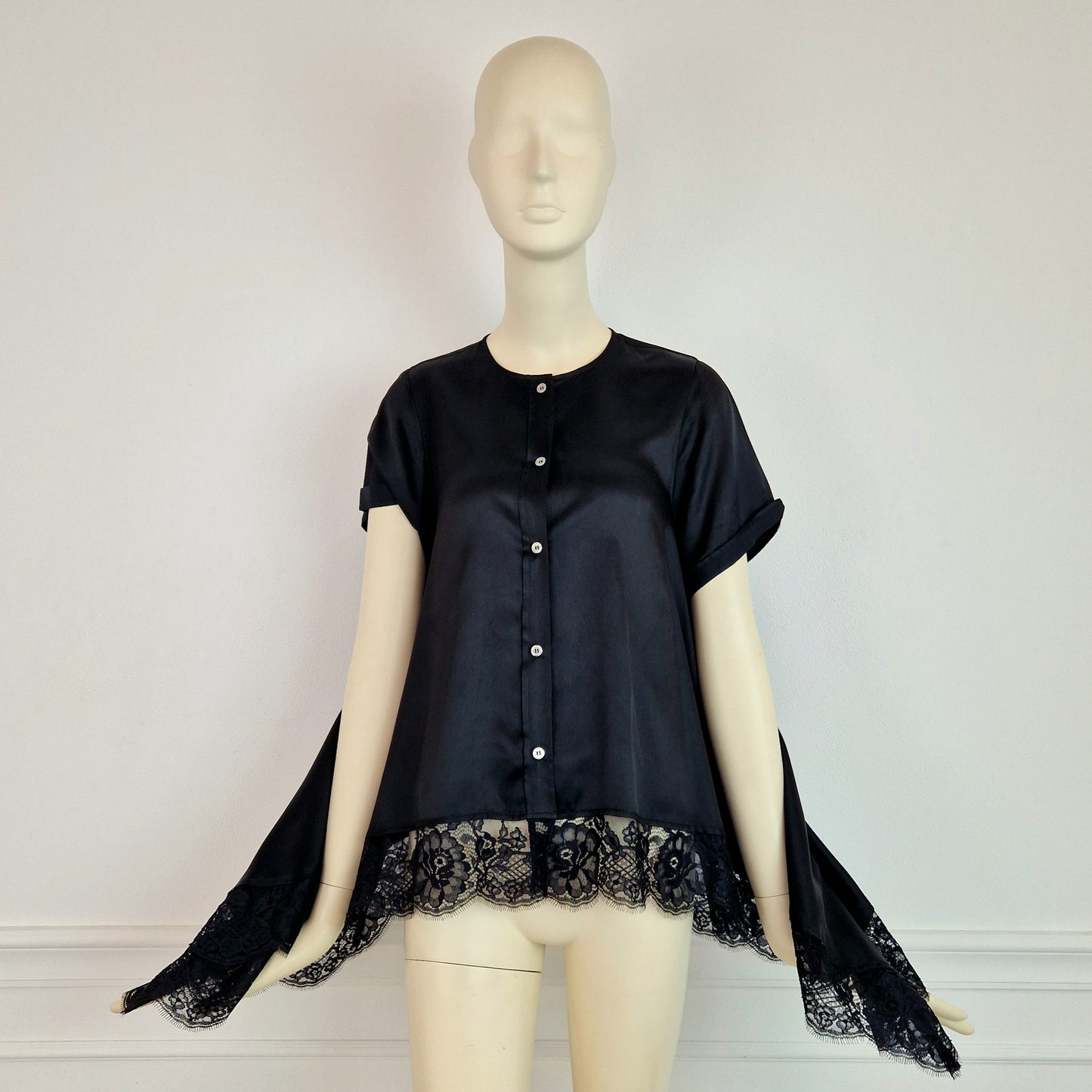 Camicia MM6 Maison Margiela pizzo nero