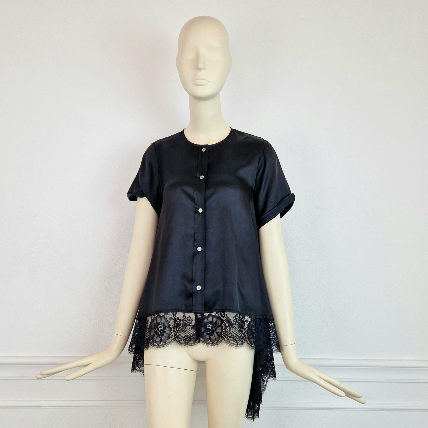 Camicia MM6 Maison Margiela pizzo nero