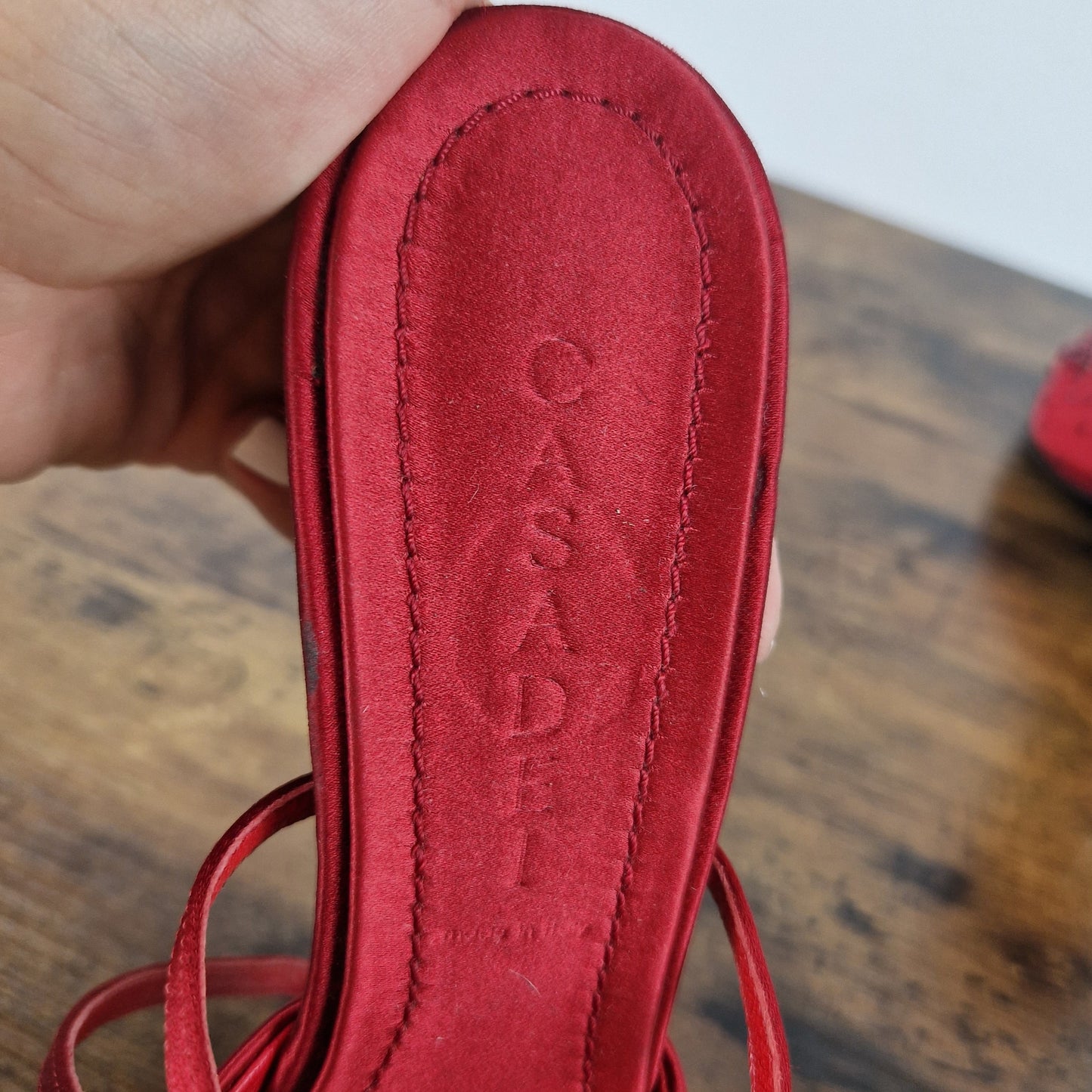 Sabot Casadei raso rosso