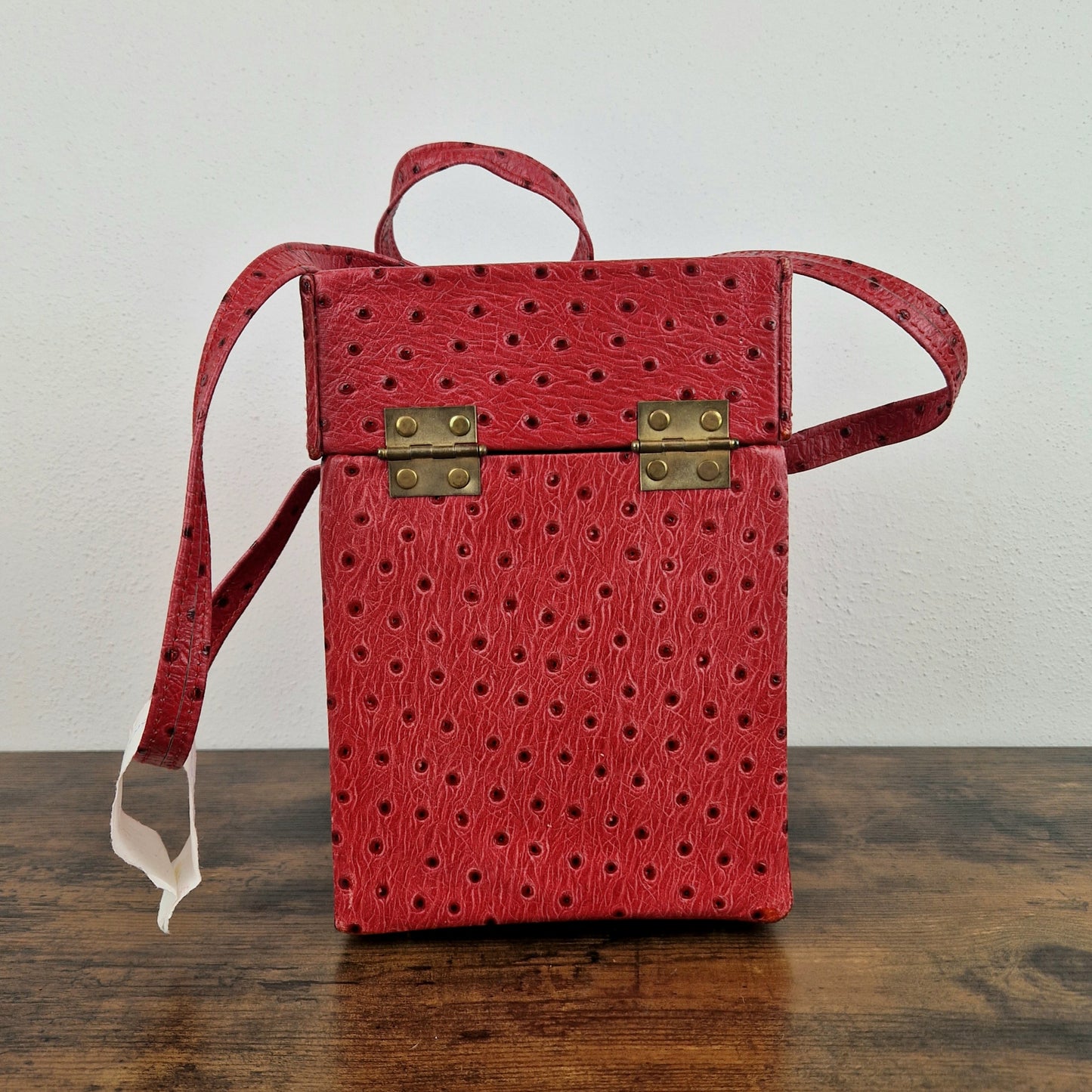 Borsa scrigno pelle rossa