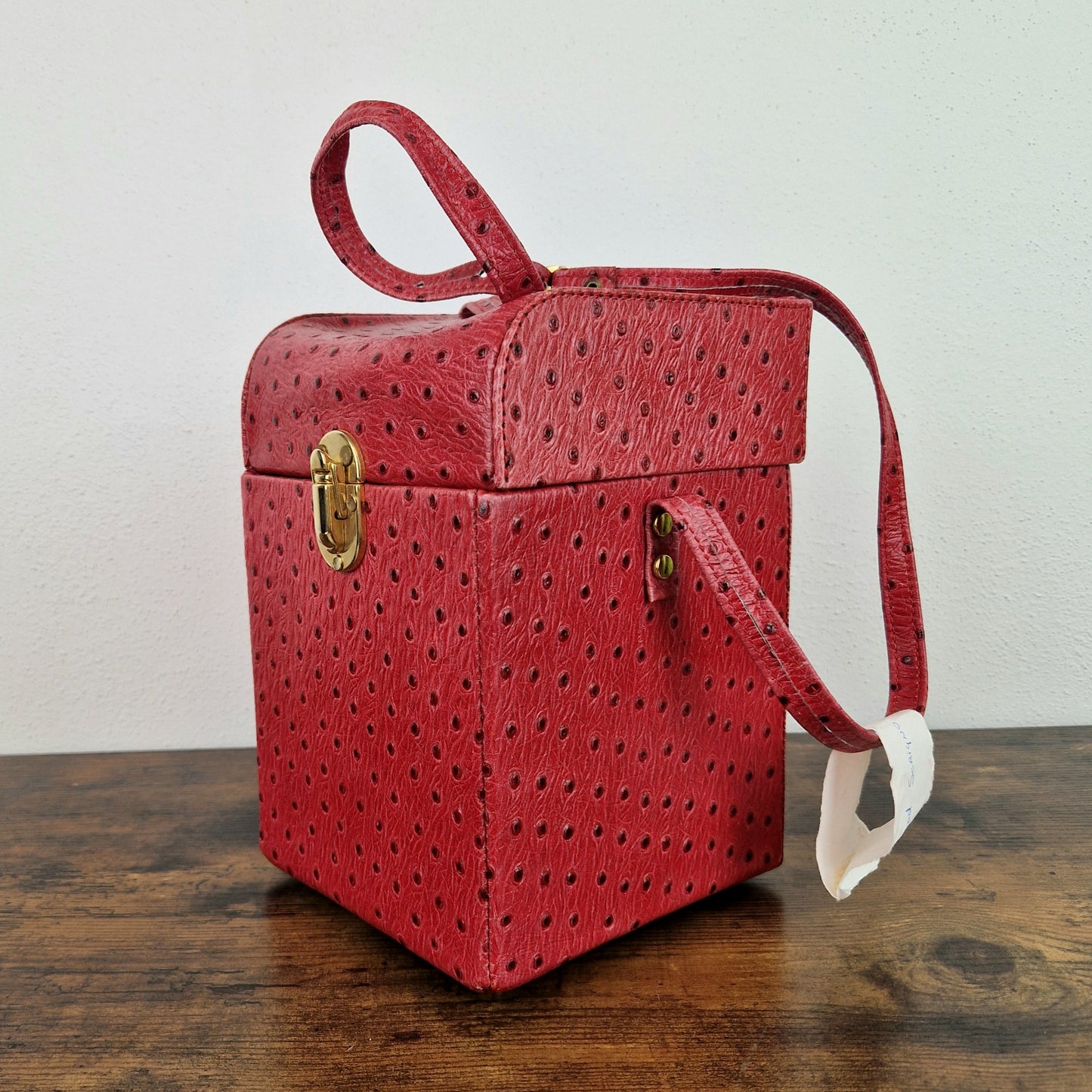 Borsa scrigno pelle rossa