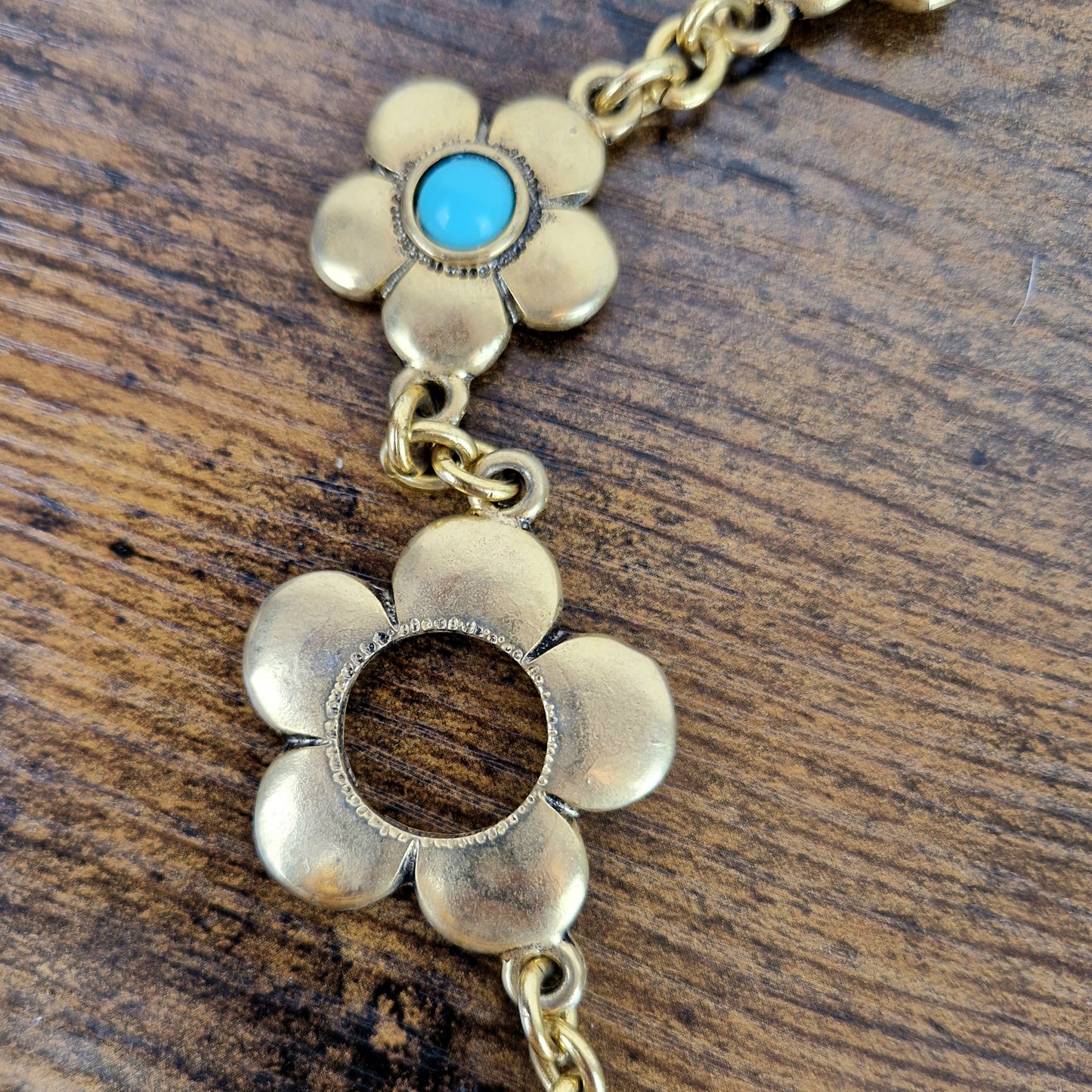 Collana Moschino fiori oro e turchese