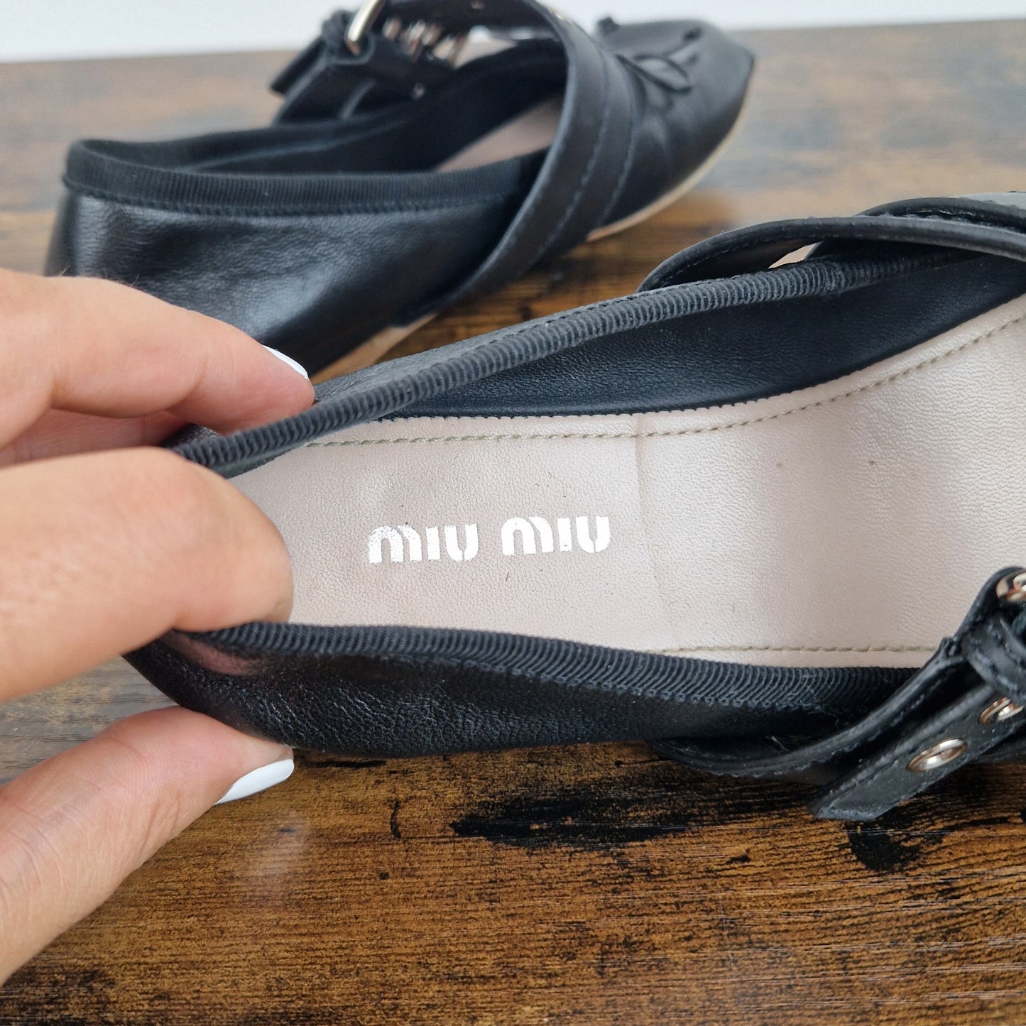 Ballerine Miu Miu pelle nera nr.37