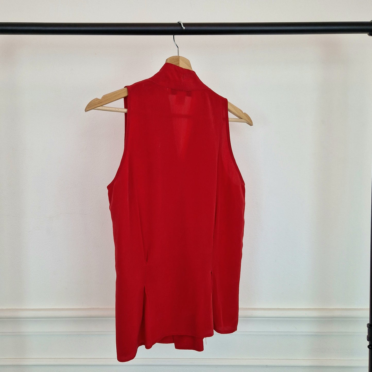 Top vintage rosso pura seta