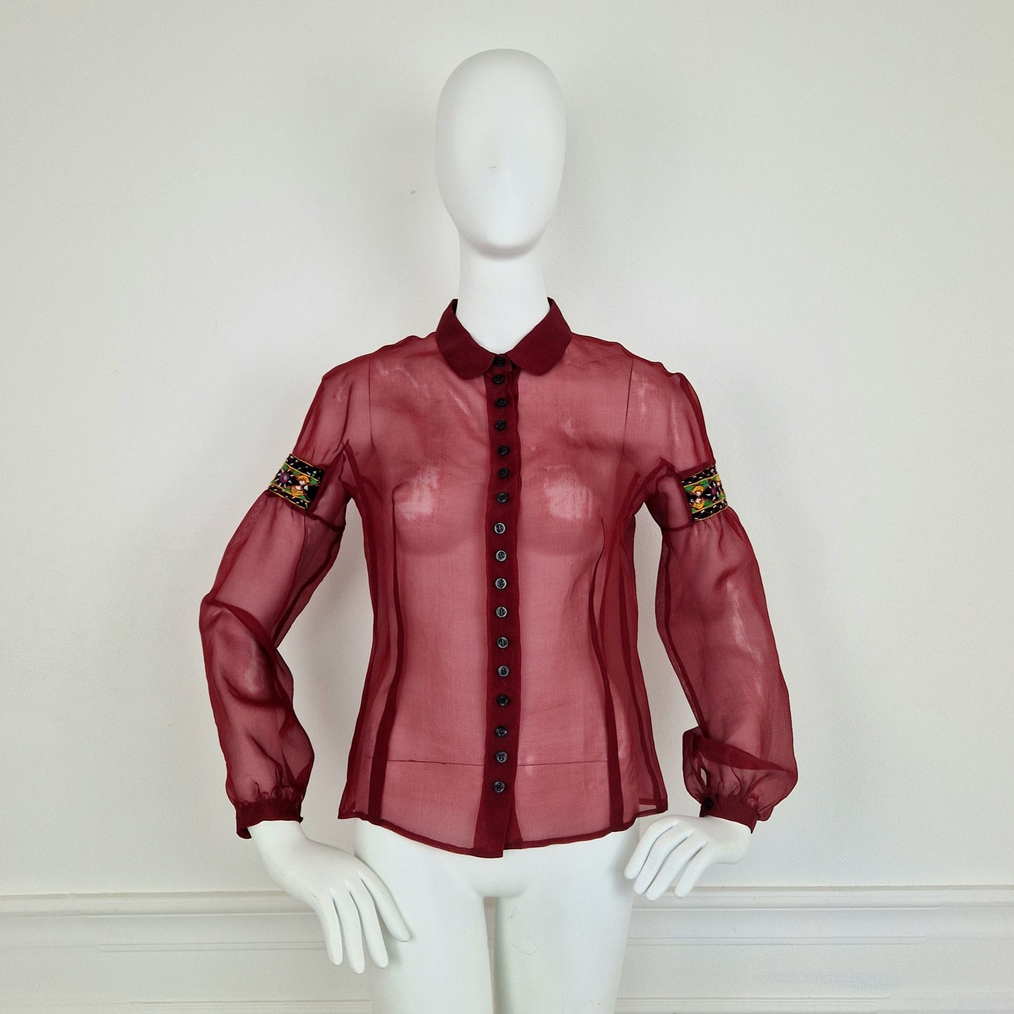 Camicia Gigli seta borgogna