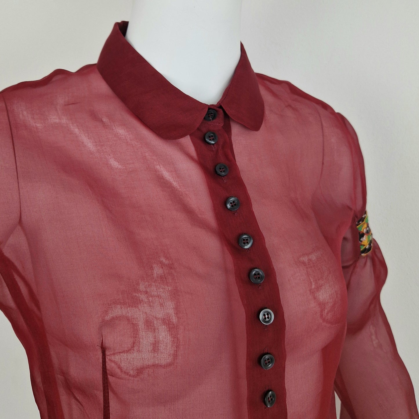 Camicia Gigli seta borgogna