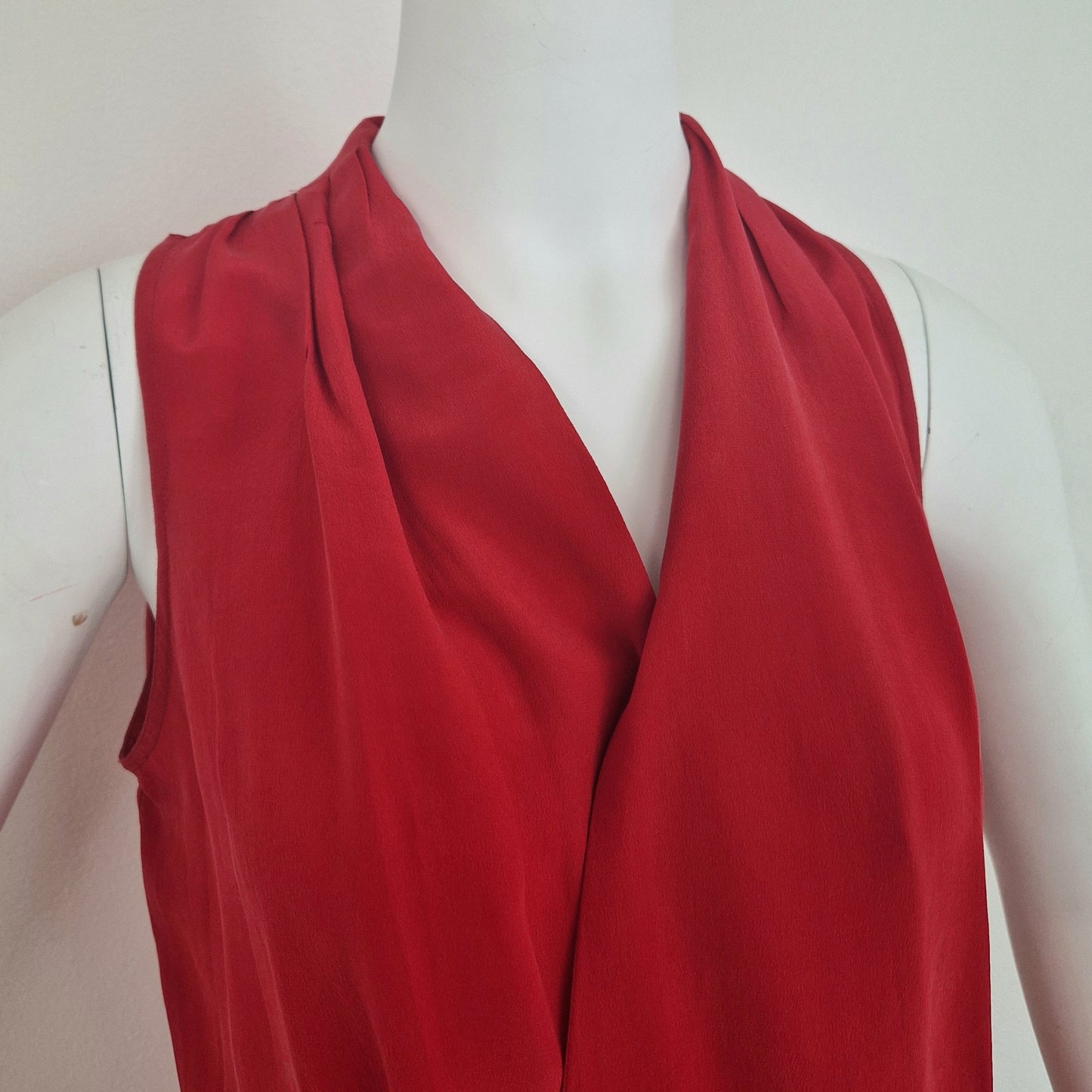 Top vintage rosso pura seta