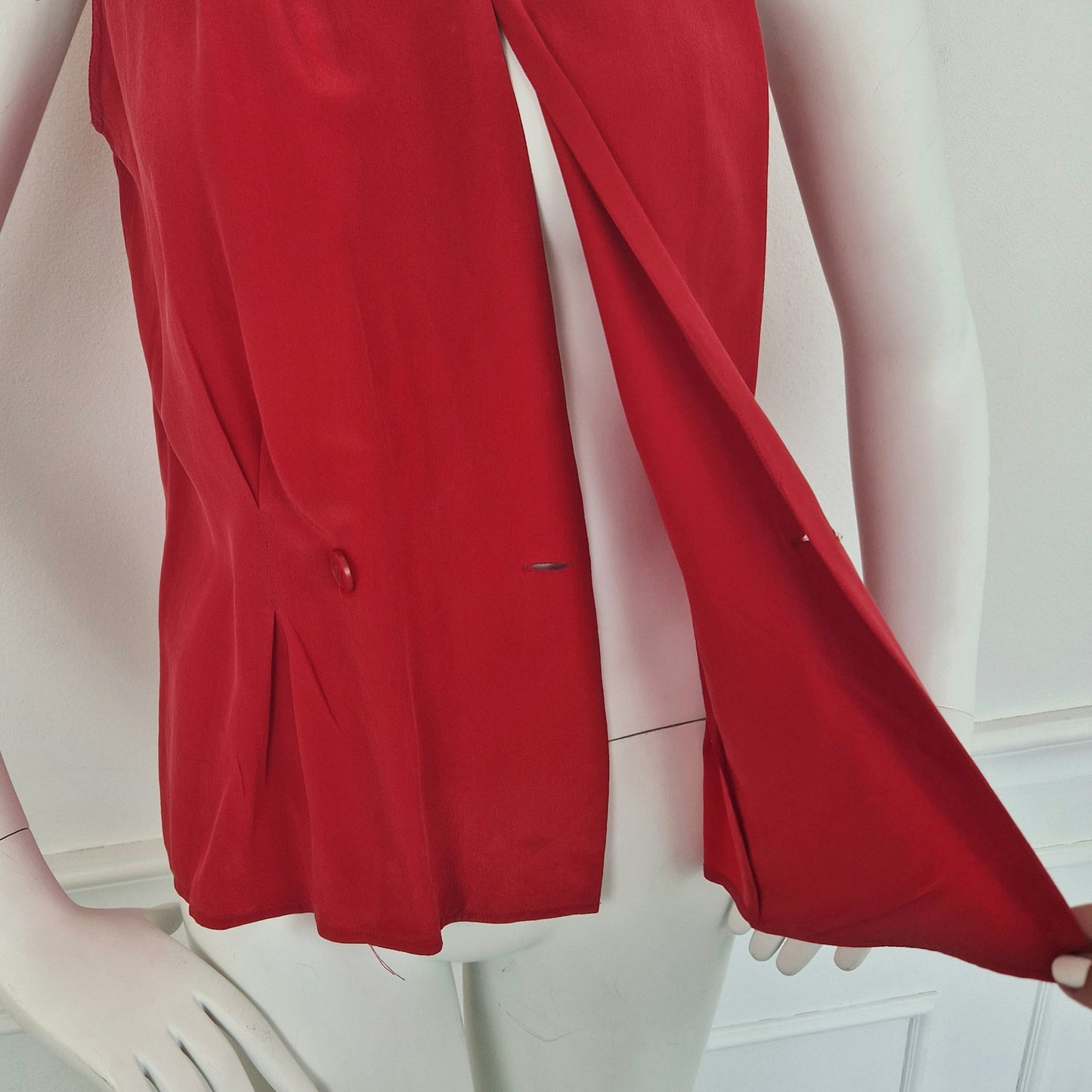 Top vintage rosso pura seta