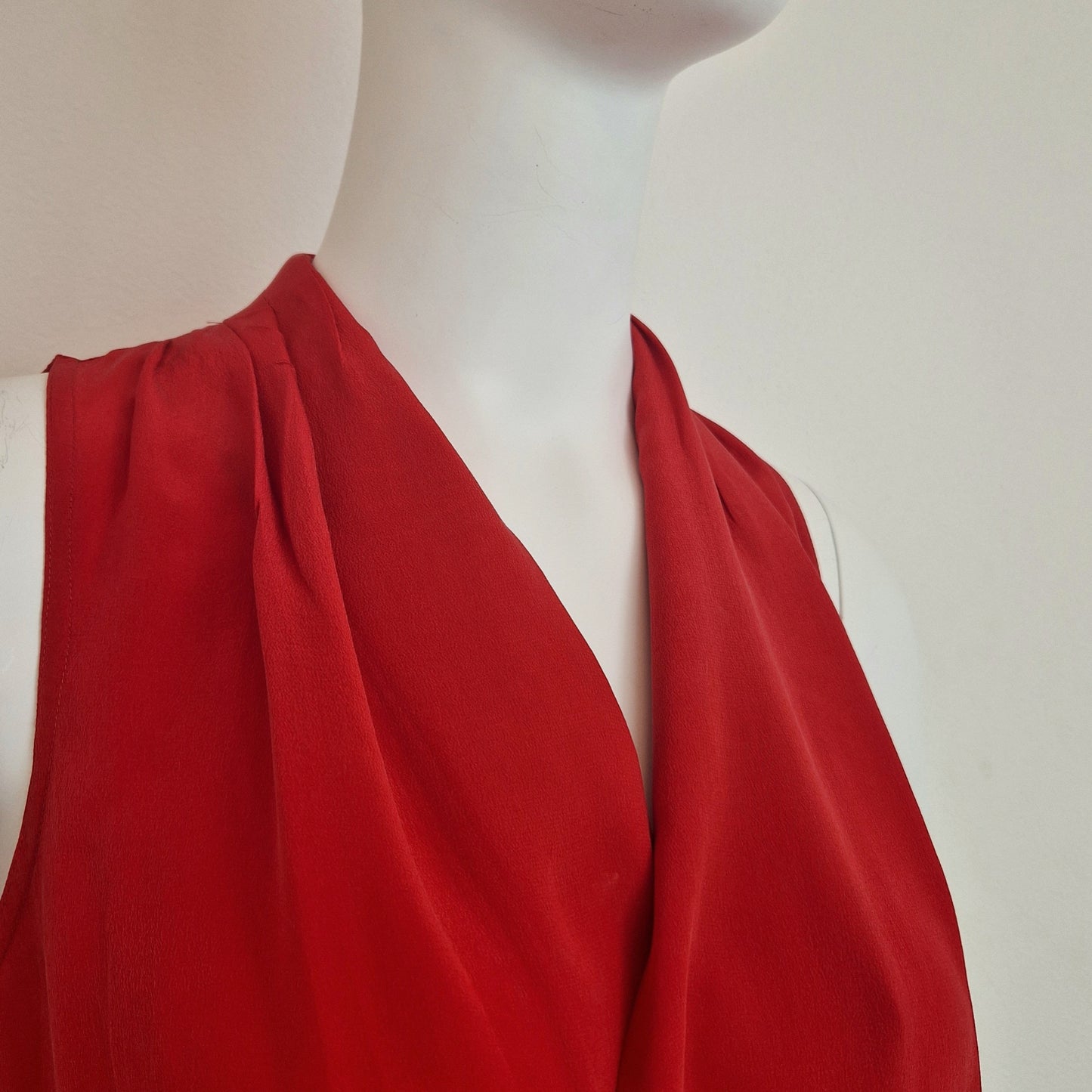 Top vintage rosso pura seta