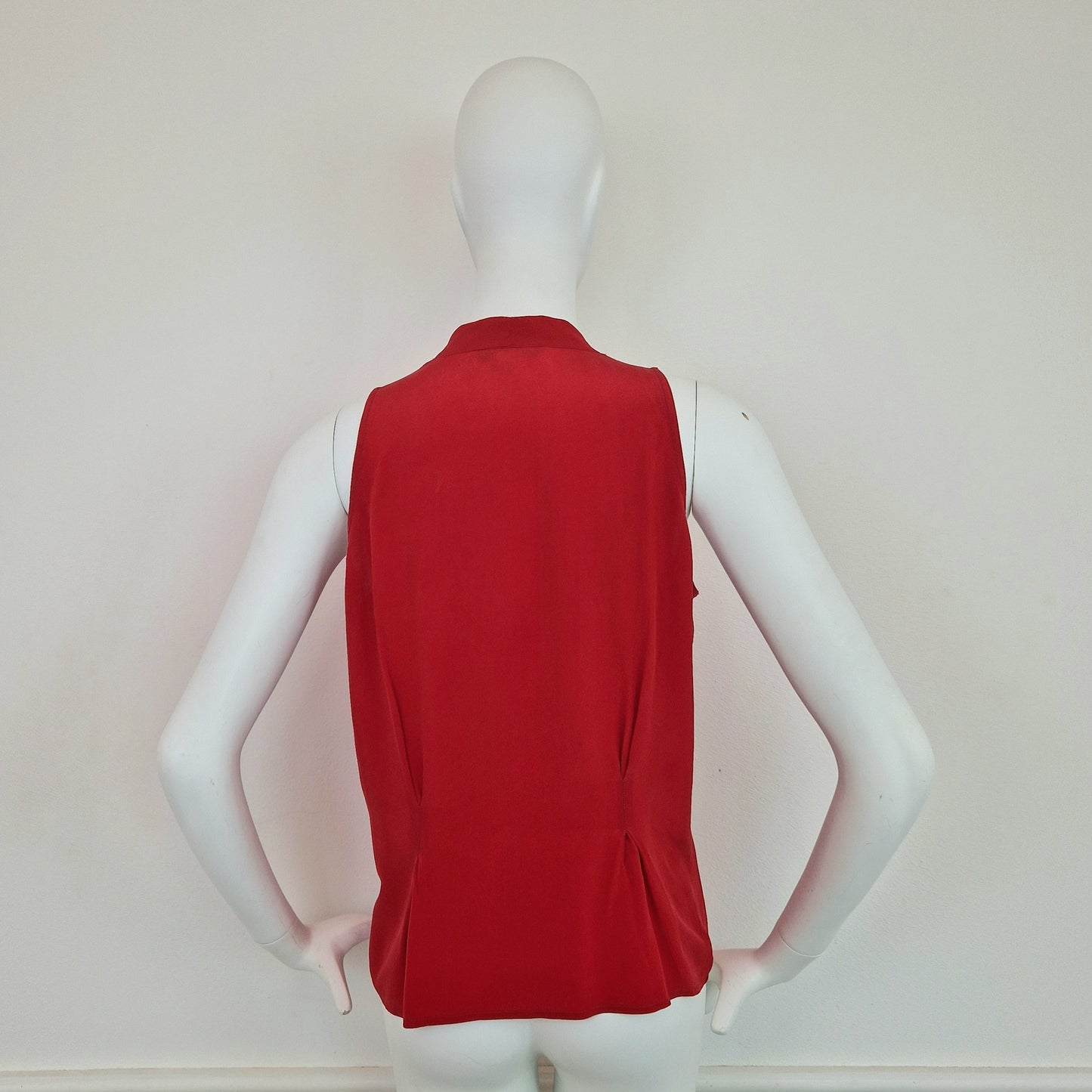 Top vintage rosso pura seta