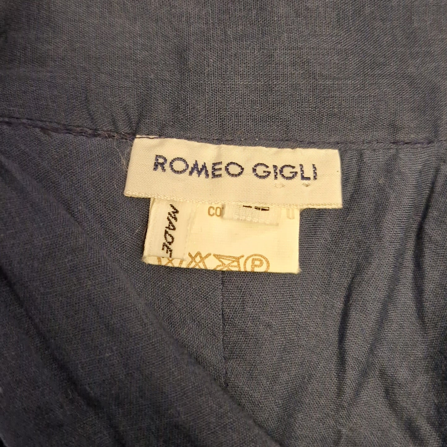 Gonna Romeo Gigli blu anni '80