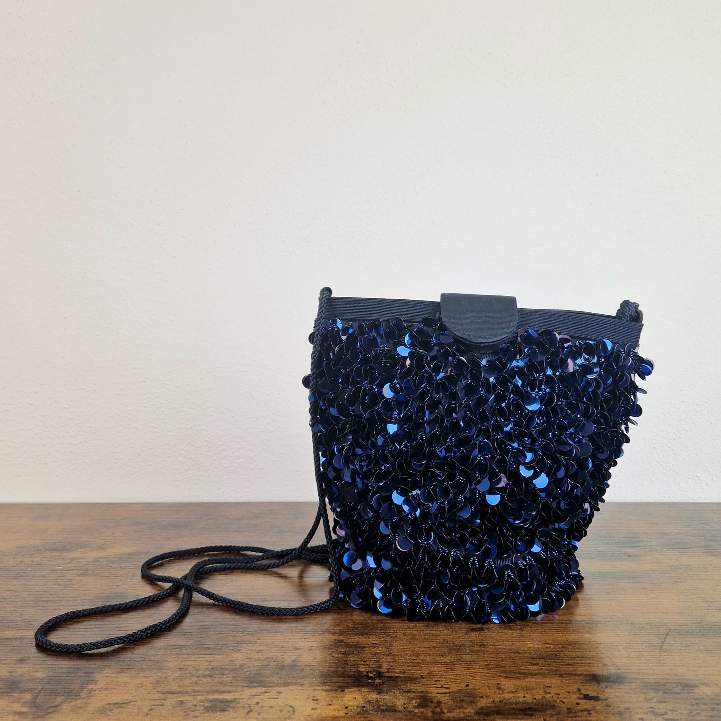 Borsa Braccialini paillettes tonde blu