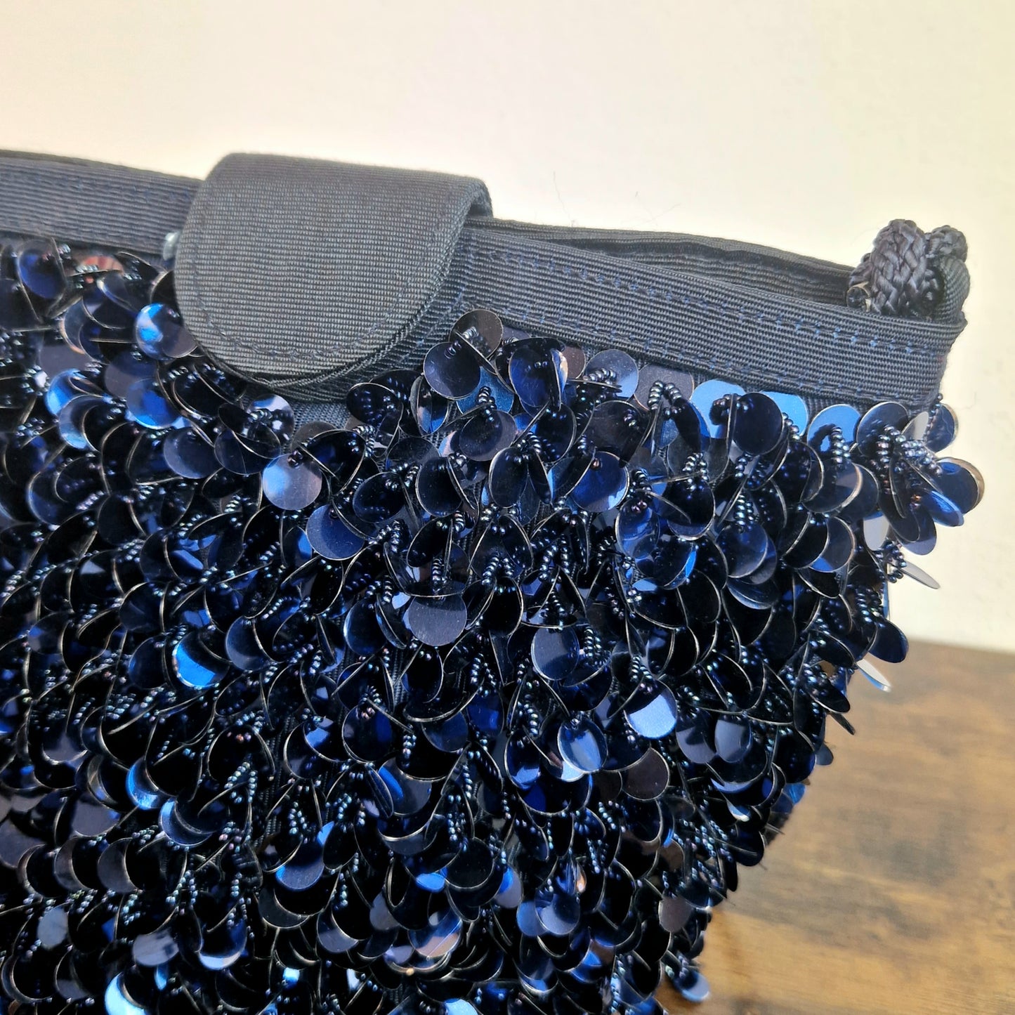 Borsa Braccialini paillettes tonde blu