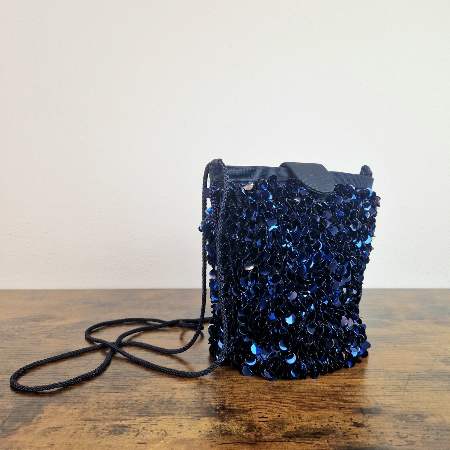 Borsa Braccialini paillettes tonde blu