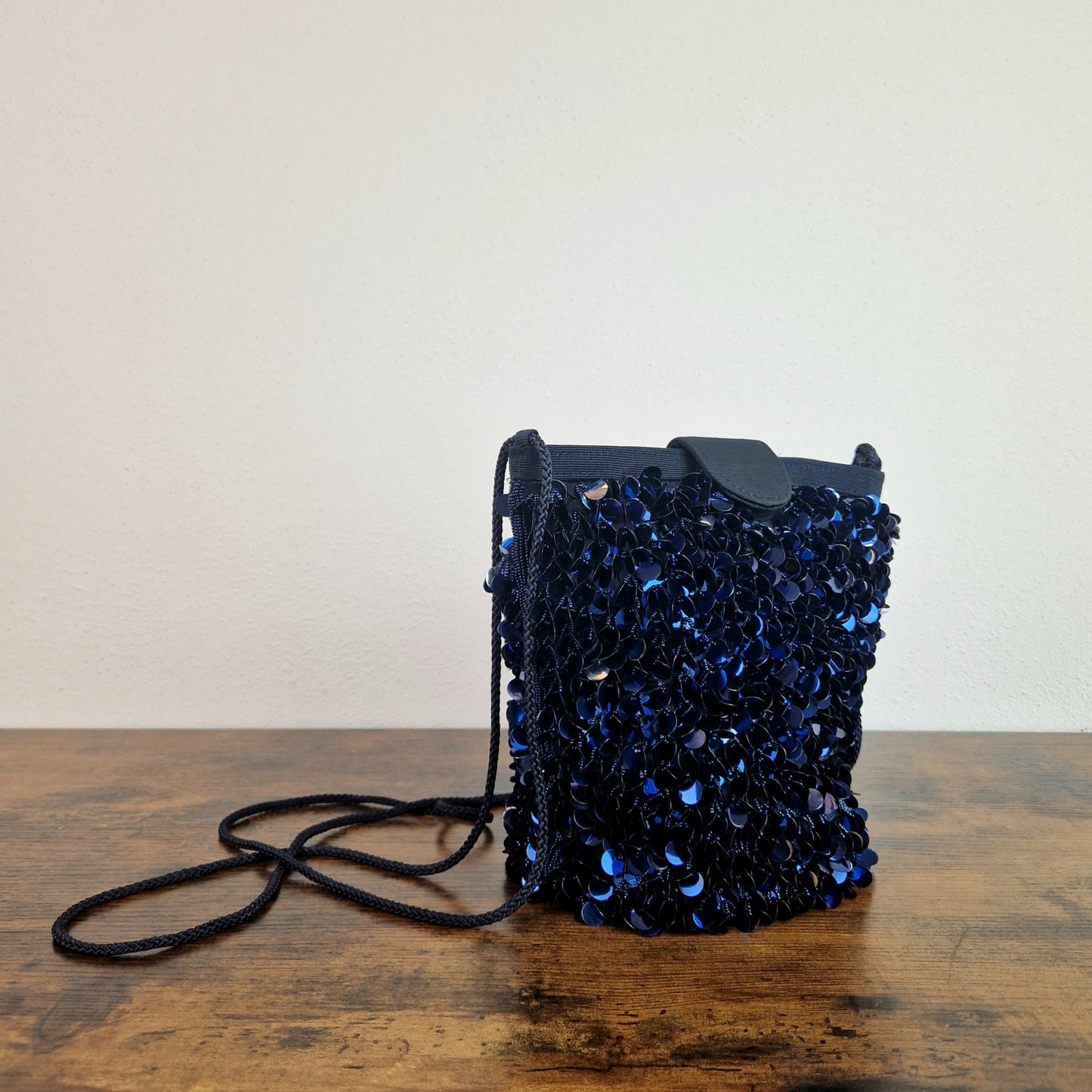 Borsa Braccialini paillettes tonde blu