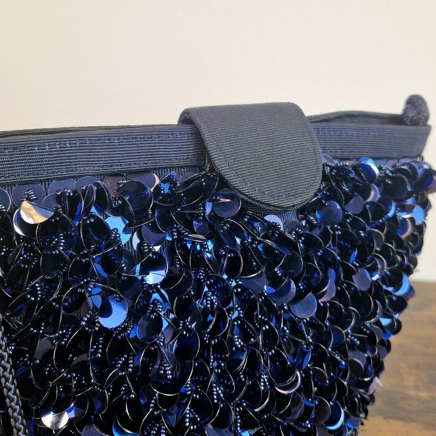 Borsa Braccialini paillettes tonde blu