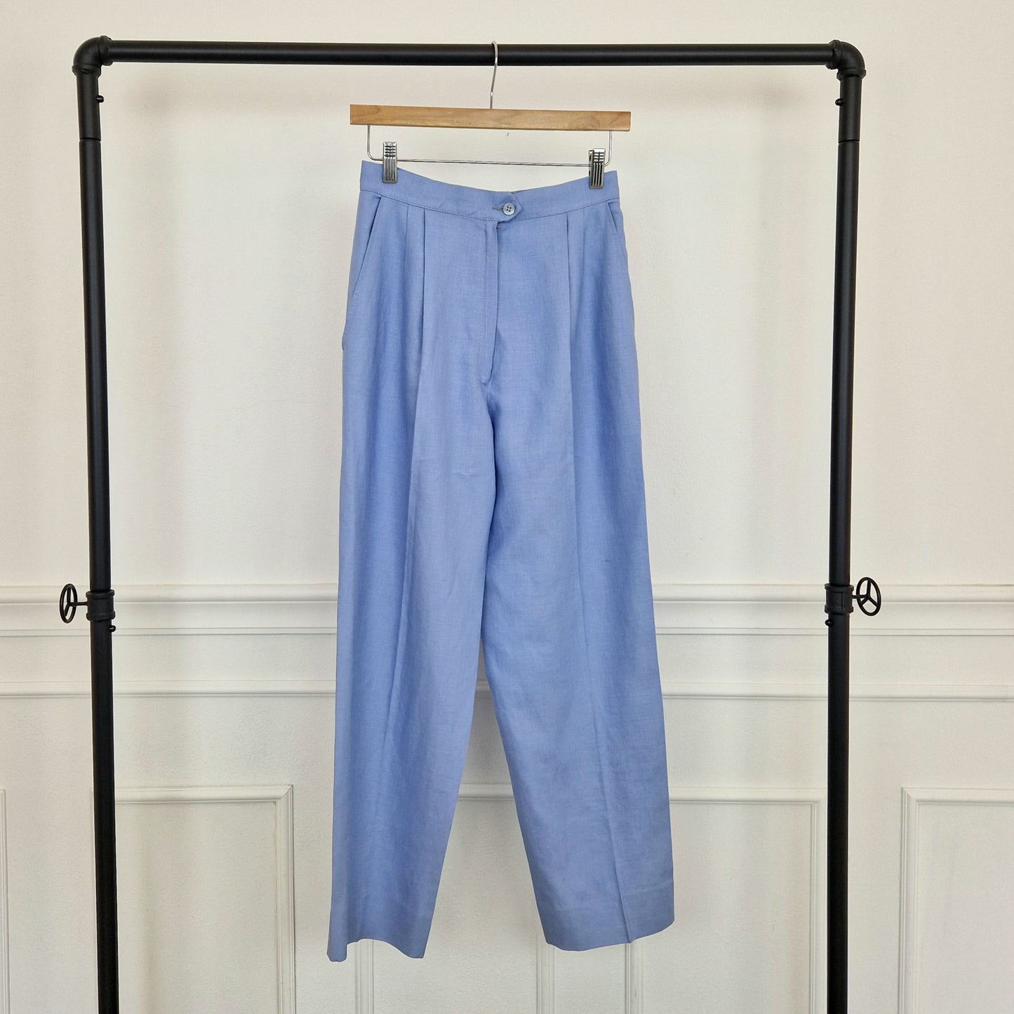 Pantaloni vintage azzurri lino