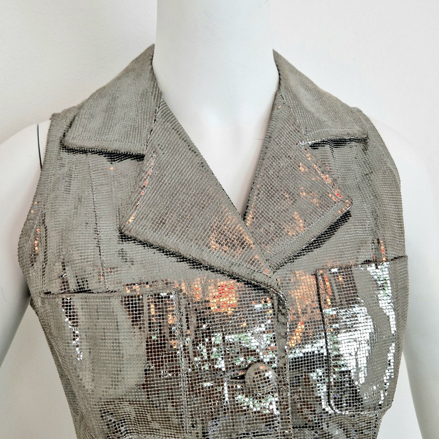 Gilet Krizia pelle argento