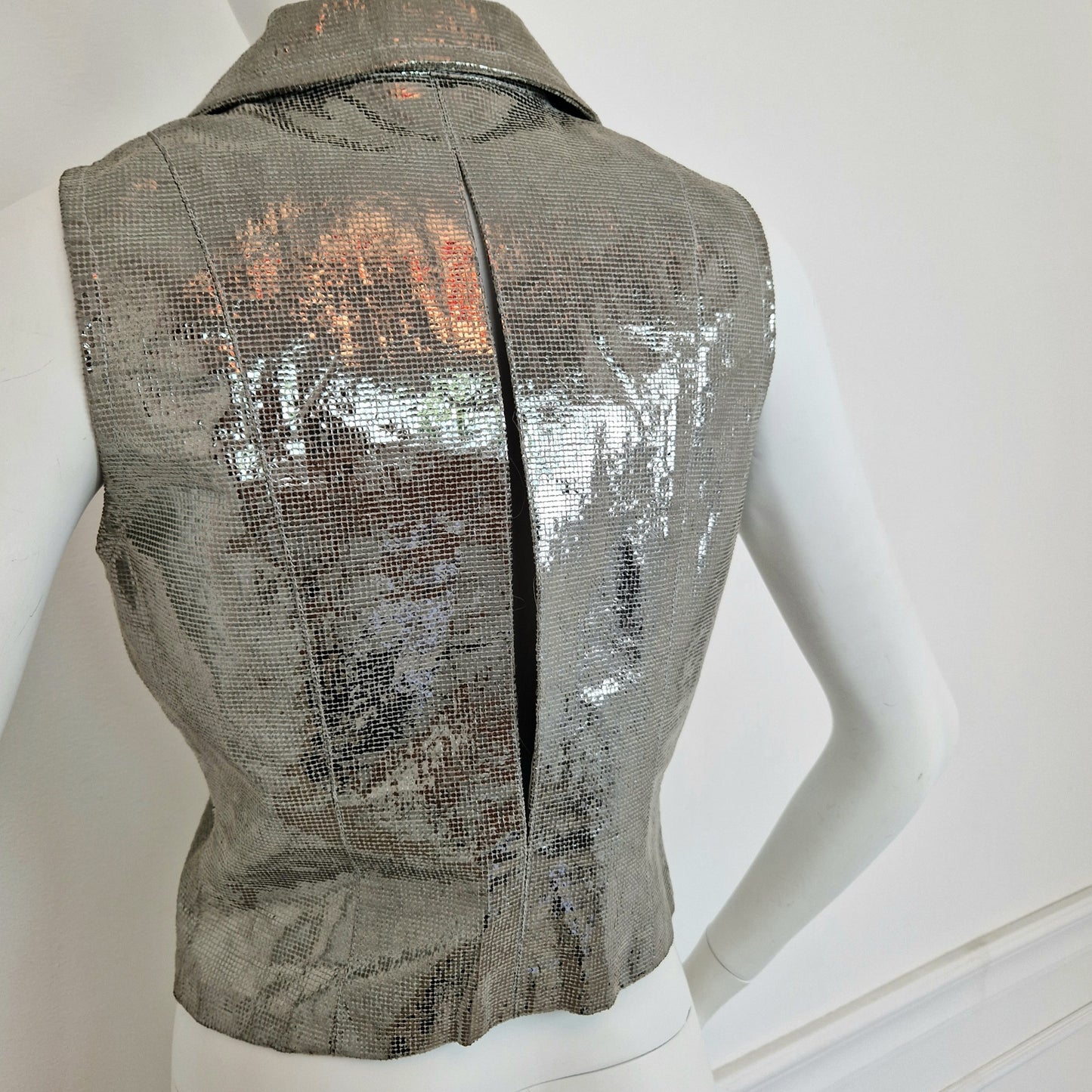 Gilet Krizia pelle argento