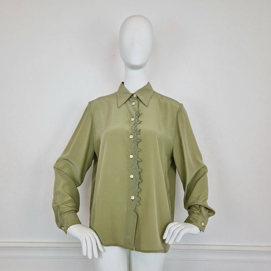 Camicia seta verde salvia