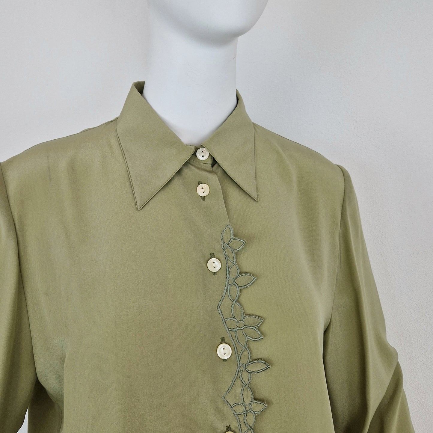 Camicia seta verde salvia