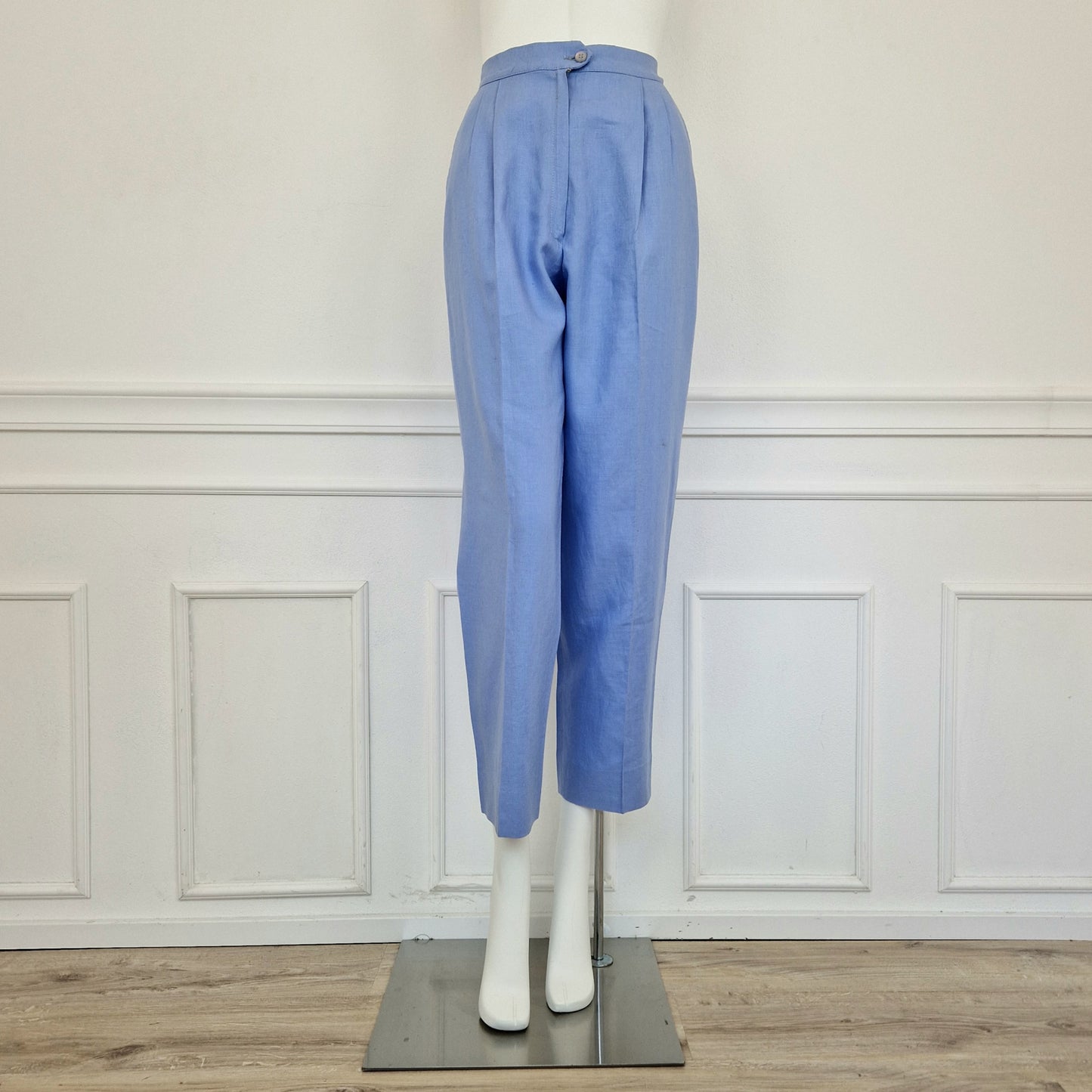 Pantaloni vintage azzurri lino